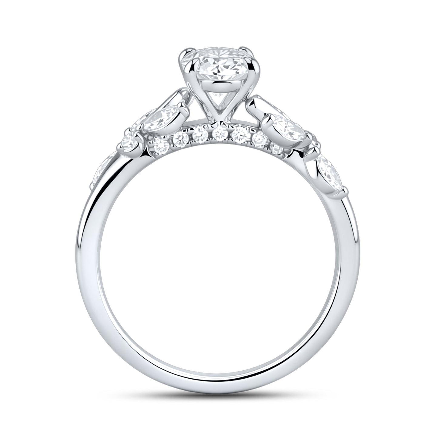 14KT WHITE GOLD 1.33 CTW OVAL SHAPE DIAMOND RING