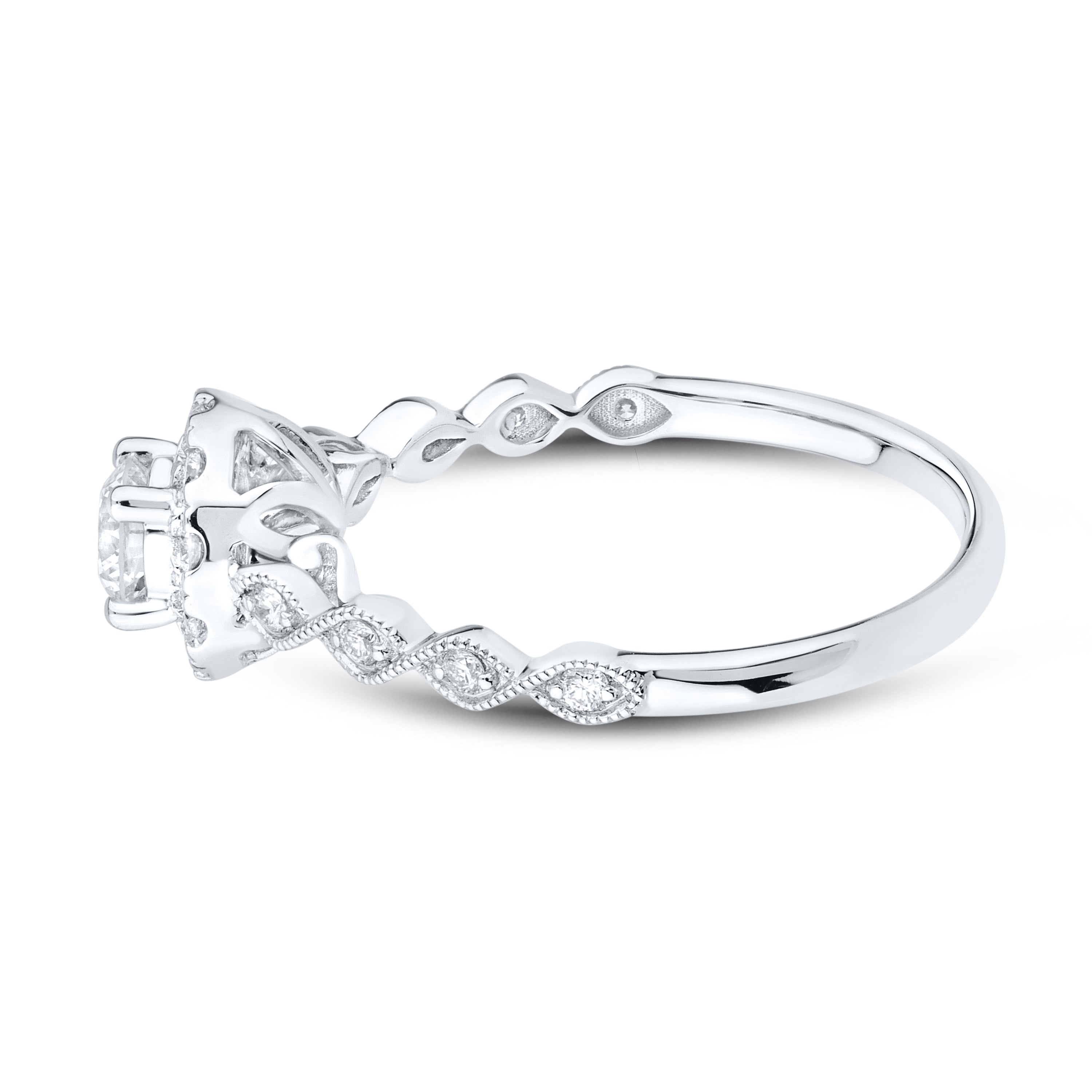 14kt White Gold 0.60 CTW Lab Diamond Engagement Ring