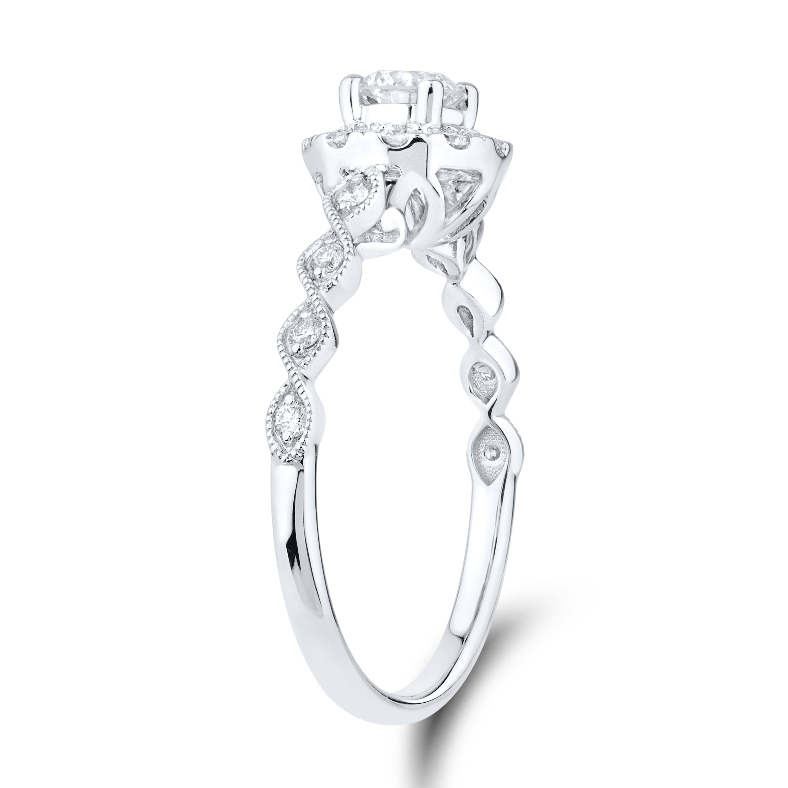 14kt White Gold 0.60 CTW Lab Diamond Engagement Ring