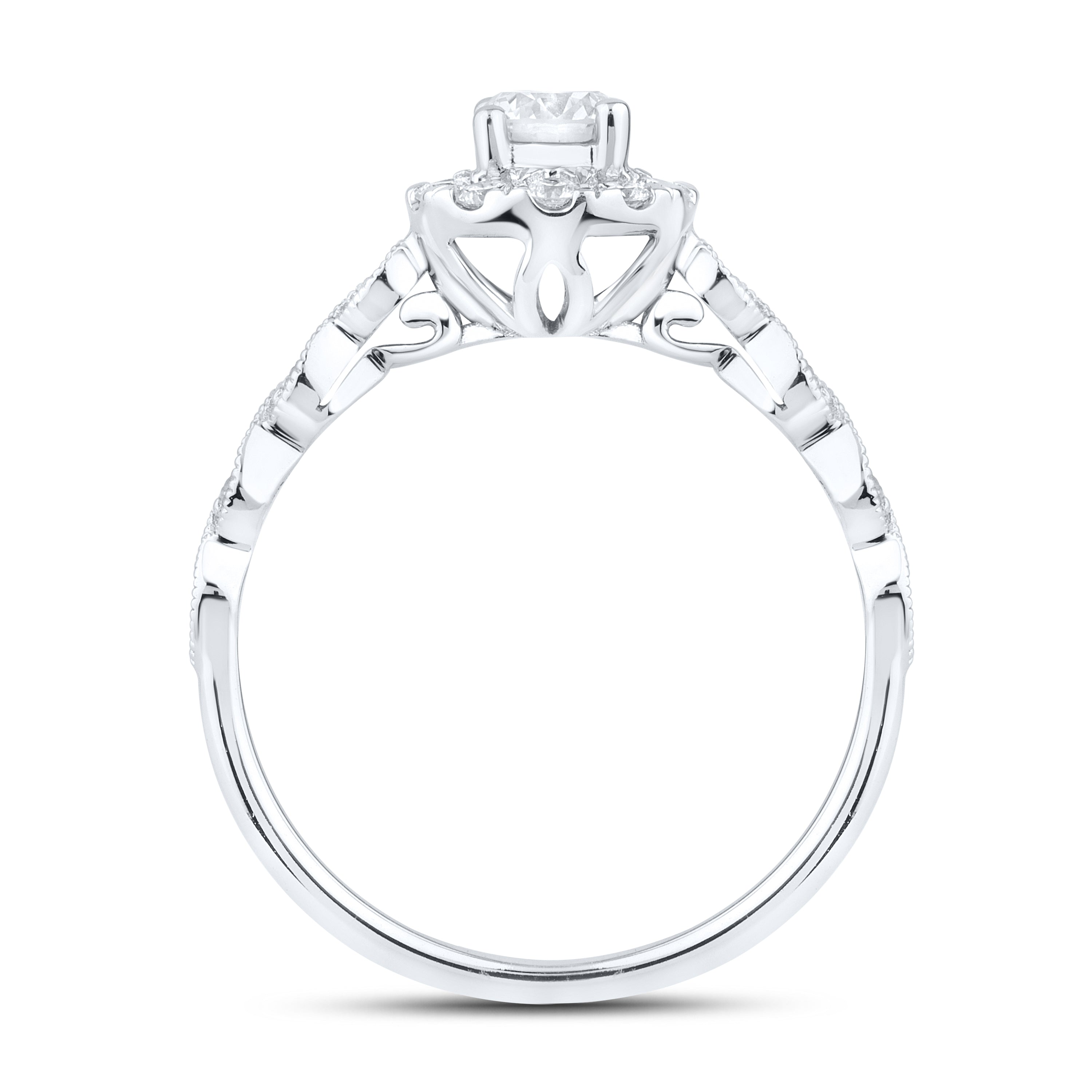 14kt White Gold 0.60 CTW Lab Diamond Engagement Ring