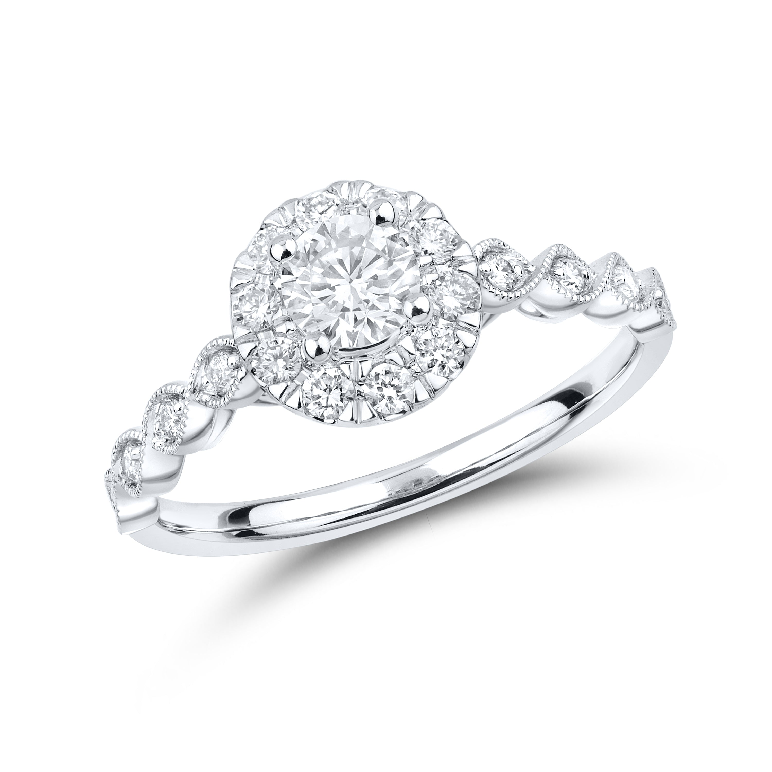 14kt White Gold 0.60 CTW Lab Diamond Engagement Ring