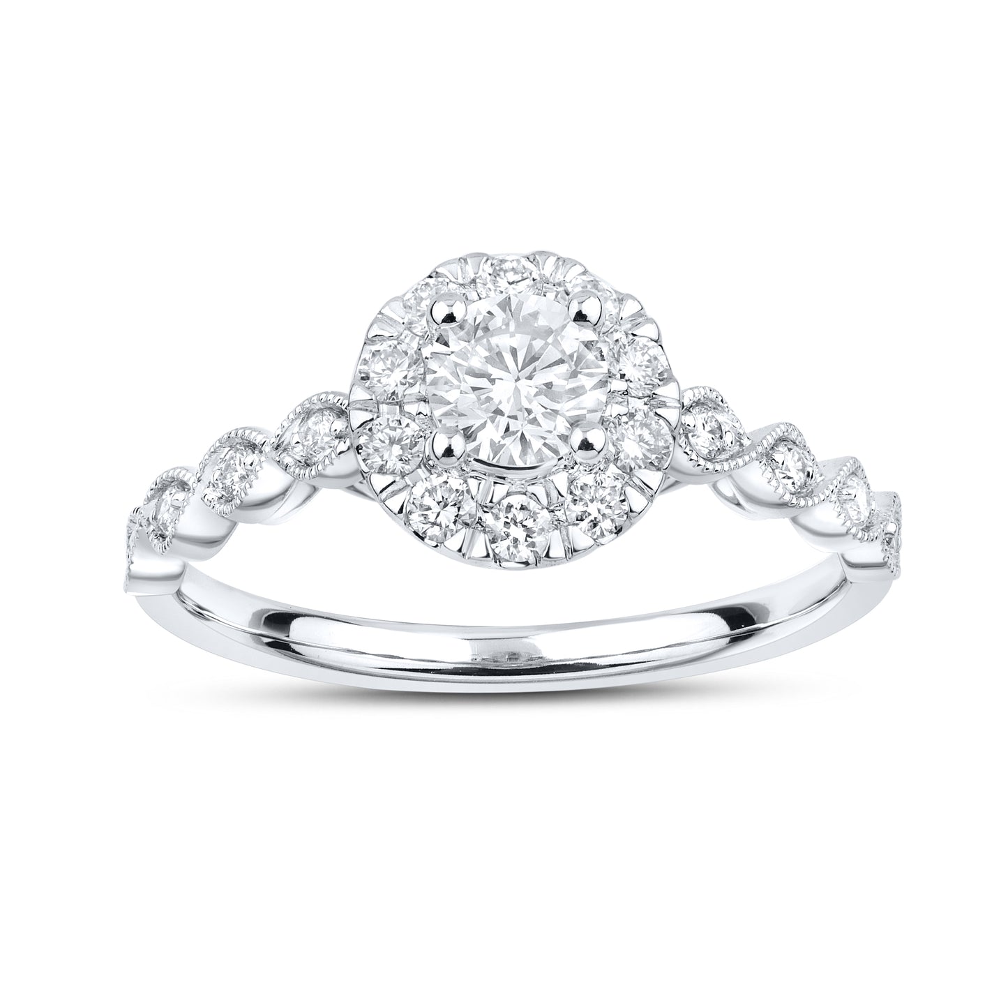 14kt White Gold 0.60 CTW Lab Diamond Engagement Ring