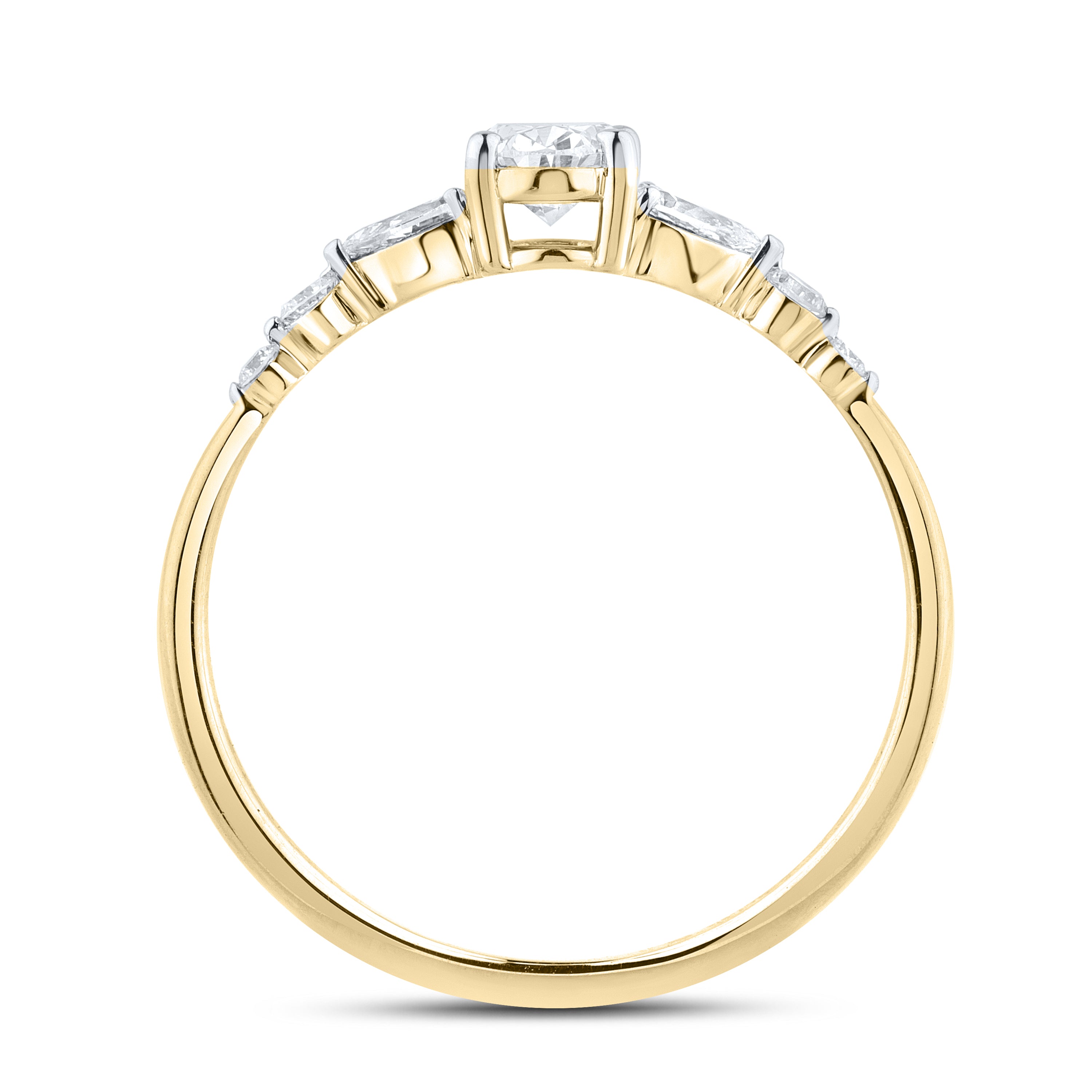 14KT YELLOW GOLD 0.63 CTW LAB DIAMOND PEAR SHAPE RING