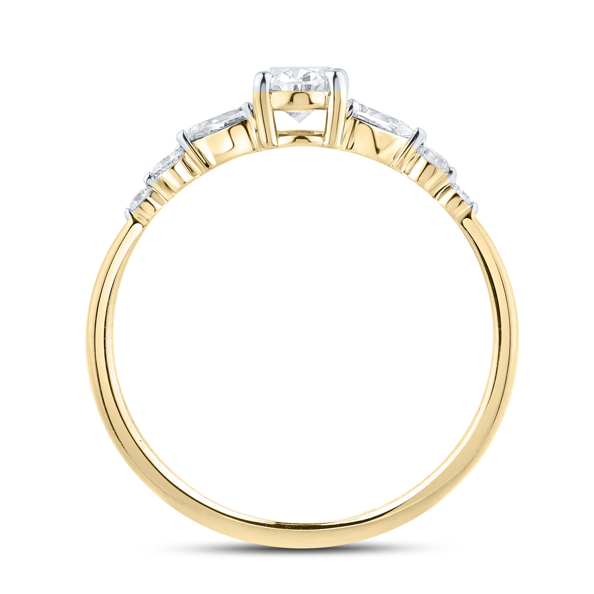 14KT YELLOW GOLD 0.63 CTW LAB DIAMOND PEAR SHAPE RING
