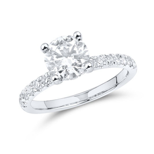 14kt White Gold 2.03 CTW Lab Diamond Round Shape Solitaire Ring