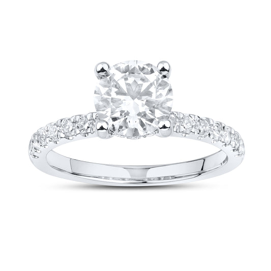 14kt White Gold 2.03 CTW Lab Diamond Round Shape Solitaire Ring