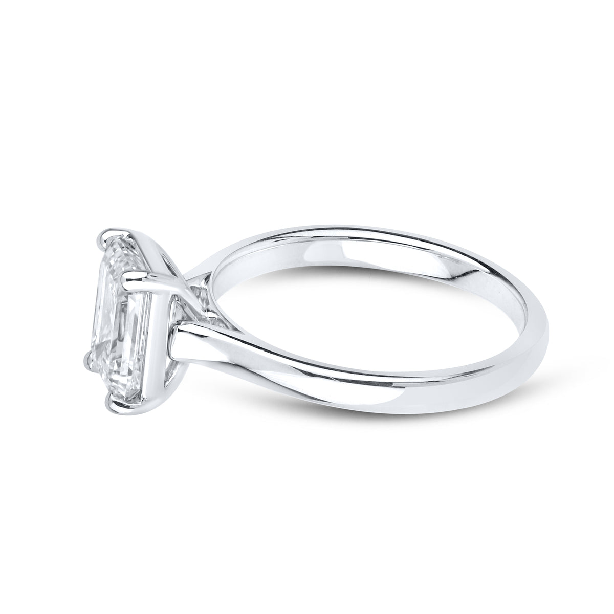 14kt White Gold 2.00 CTW Lab Diamond Emerald Shape Solitaire Ring