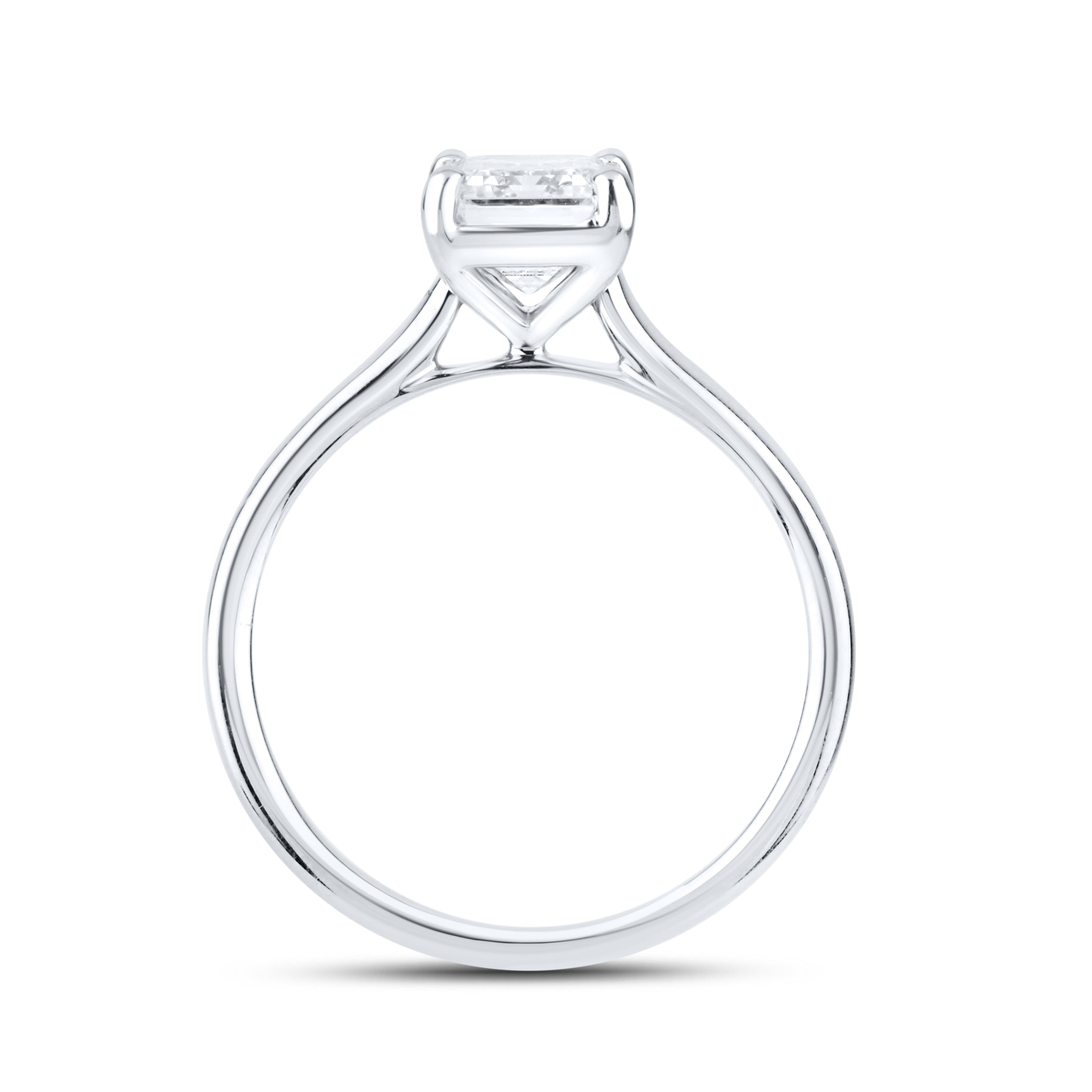 14kt White Gold 2.00 CTW Lab Diamond Emerald Shape Solitaire Ring