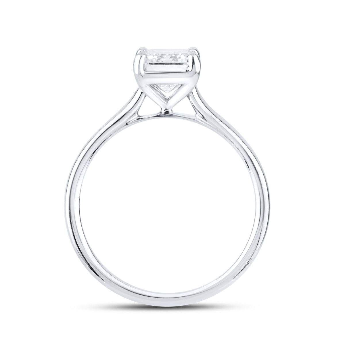 14kt White Gold 2.00 CTW Lab Diamond Emerald Shape Solitaire Ring