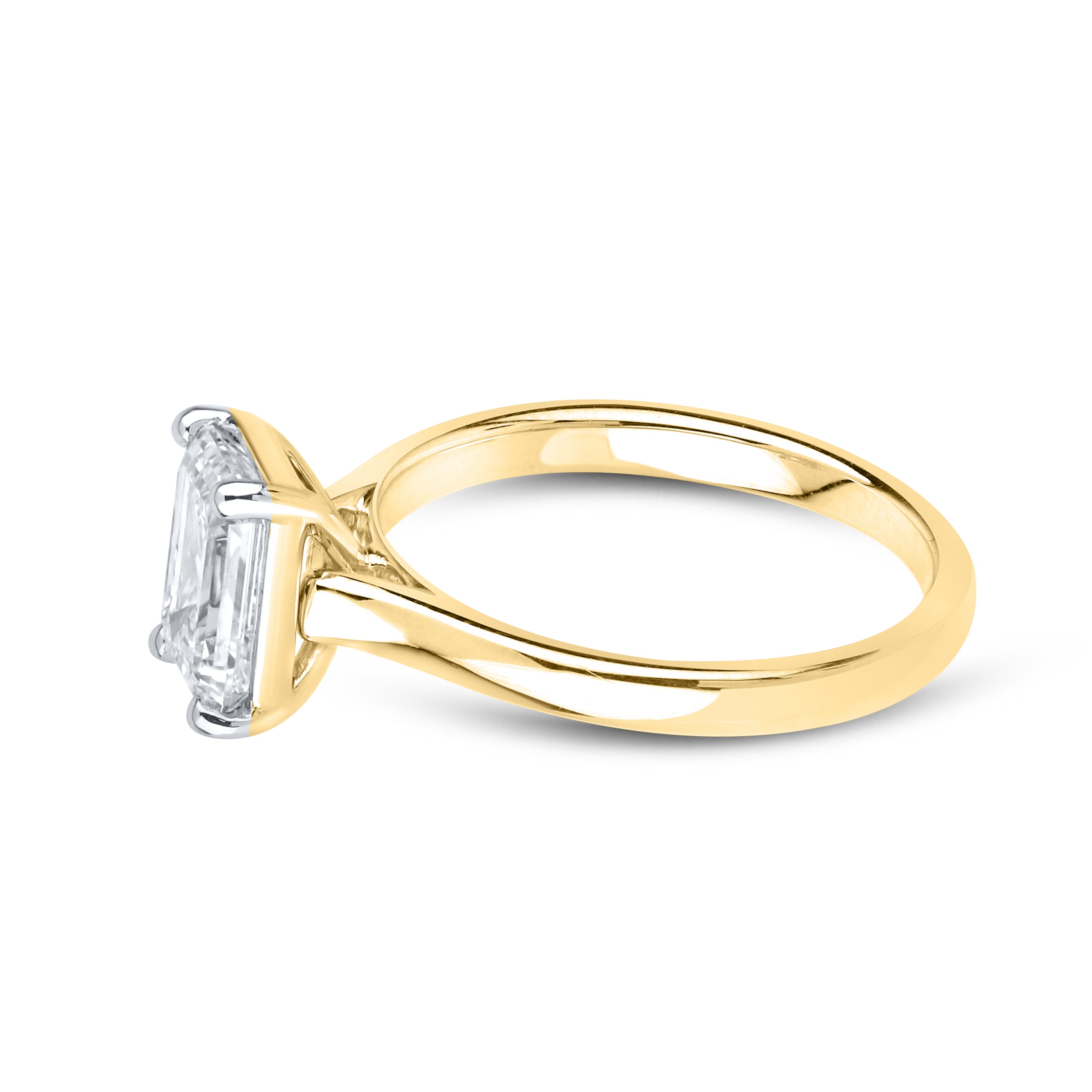 14kt Yellow Gold 2.03 CTW Lab Diamond Emerald Shape Solitaire Ring