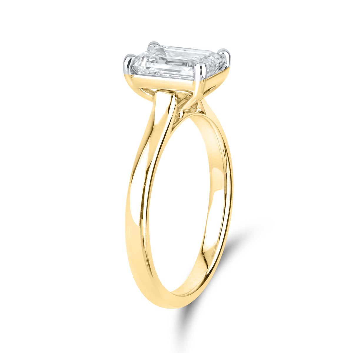 14kt Yellow Gold 2.03 CTW Lab Diamond Emerald Shape Solitaire Ring