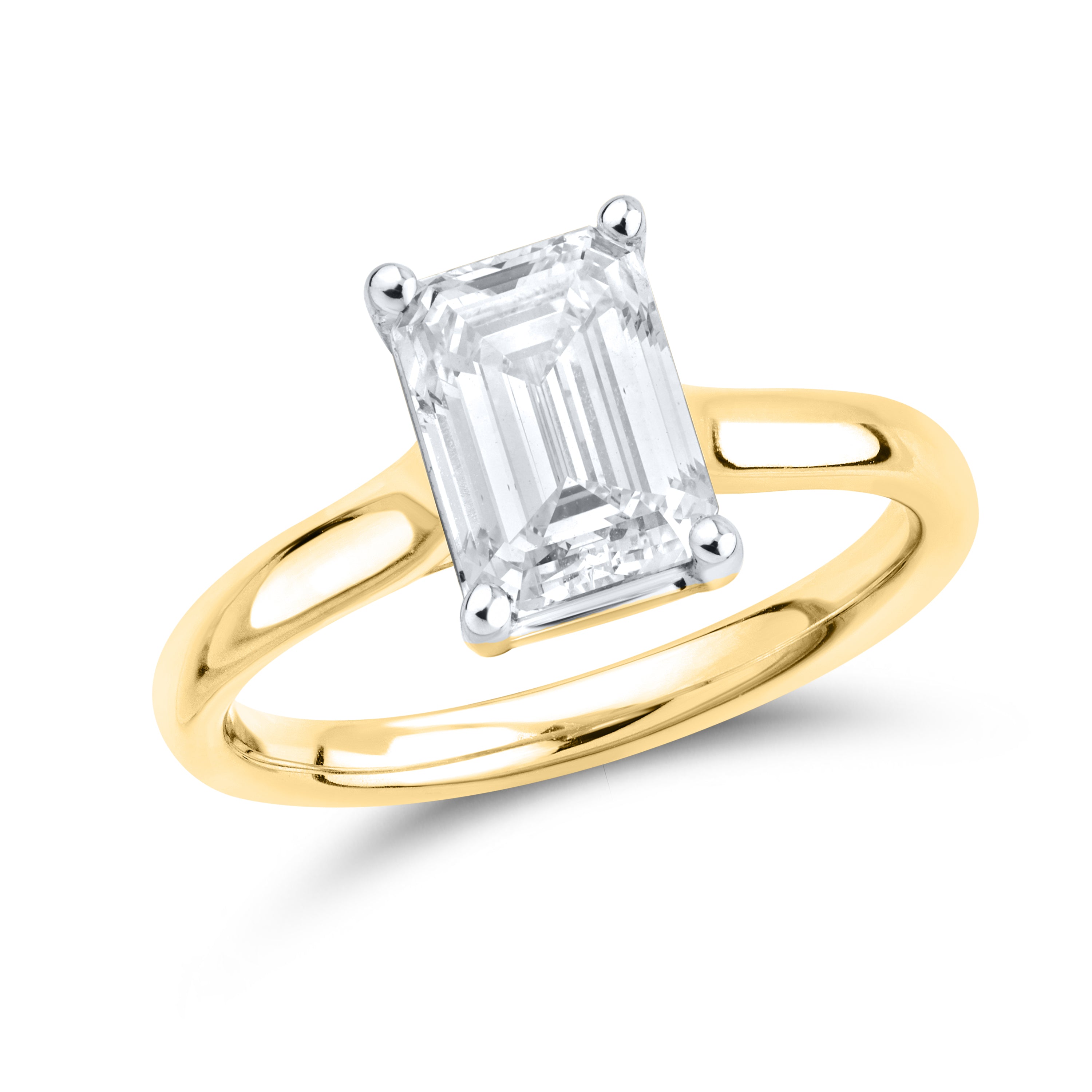 14kt Yellow Gold 2.03 CTW Lab Diamond Emerald Shape Solitaire Ring