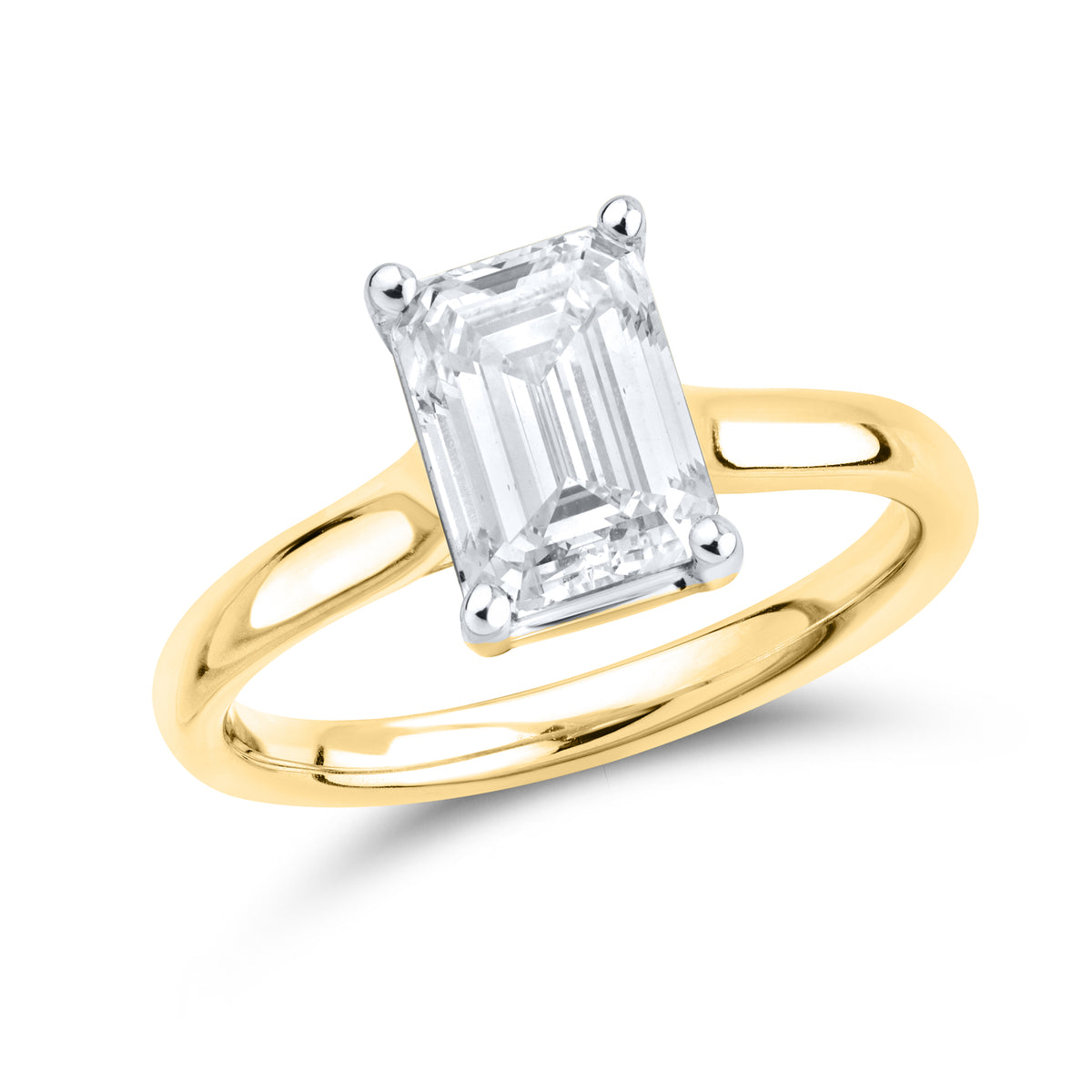 14kt Yellow Gold 2.03 CTW Lab Diamond Emerald Shape Solitaire Ring