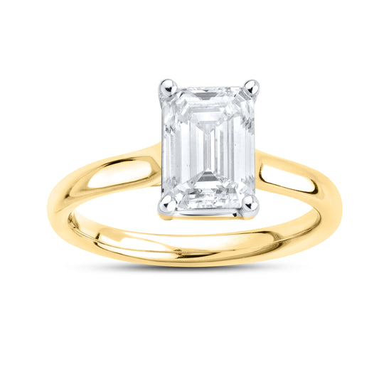 14kt Yellow Gold 2.03 CTW Lab Diamond Emerald Shape Solitaire Ring