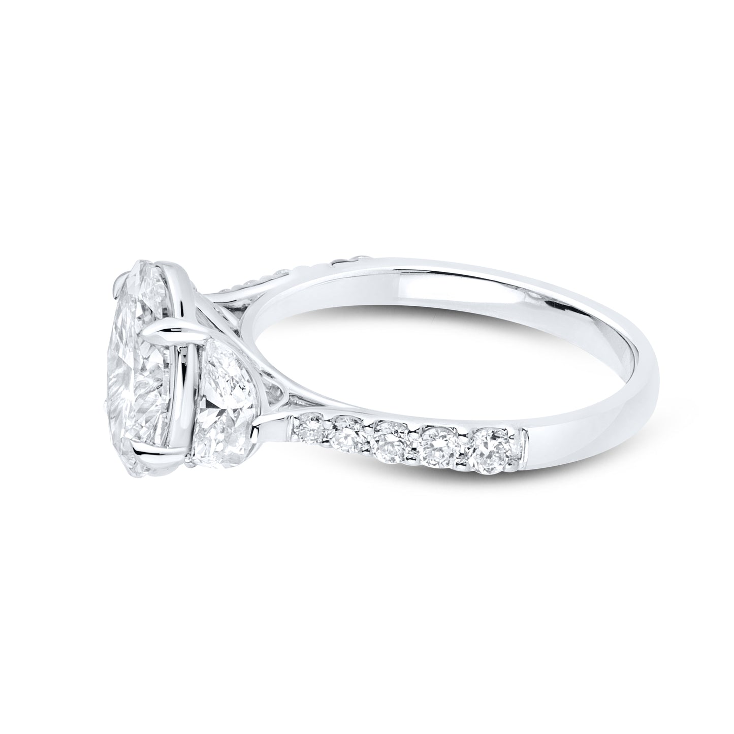 14kt White Gold 3 CTW Oval Shape Lab Diamond Ring