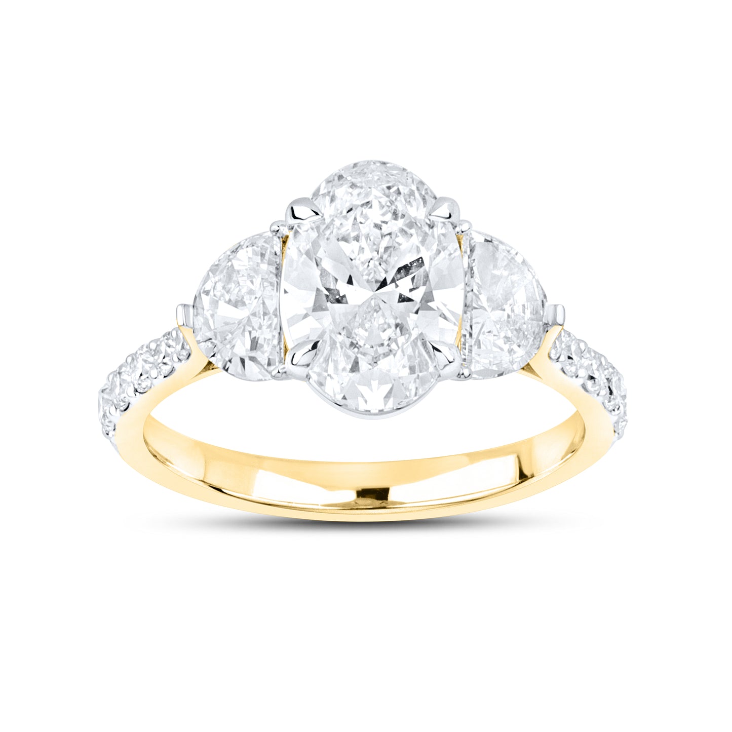 14kt Yellow Gold 3 CTW Oval Shape Lab Diamond Ring