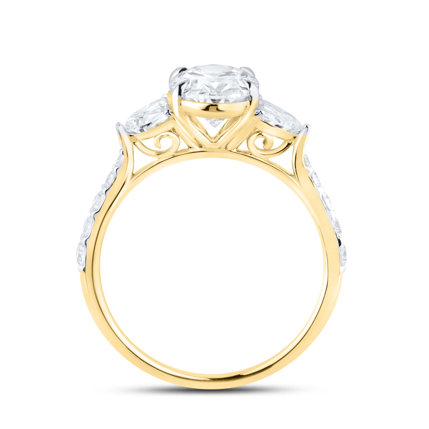 14kt Yellow Gold 3 CTW Oval Shape Lab Diamond Ring