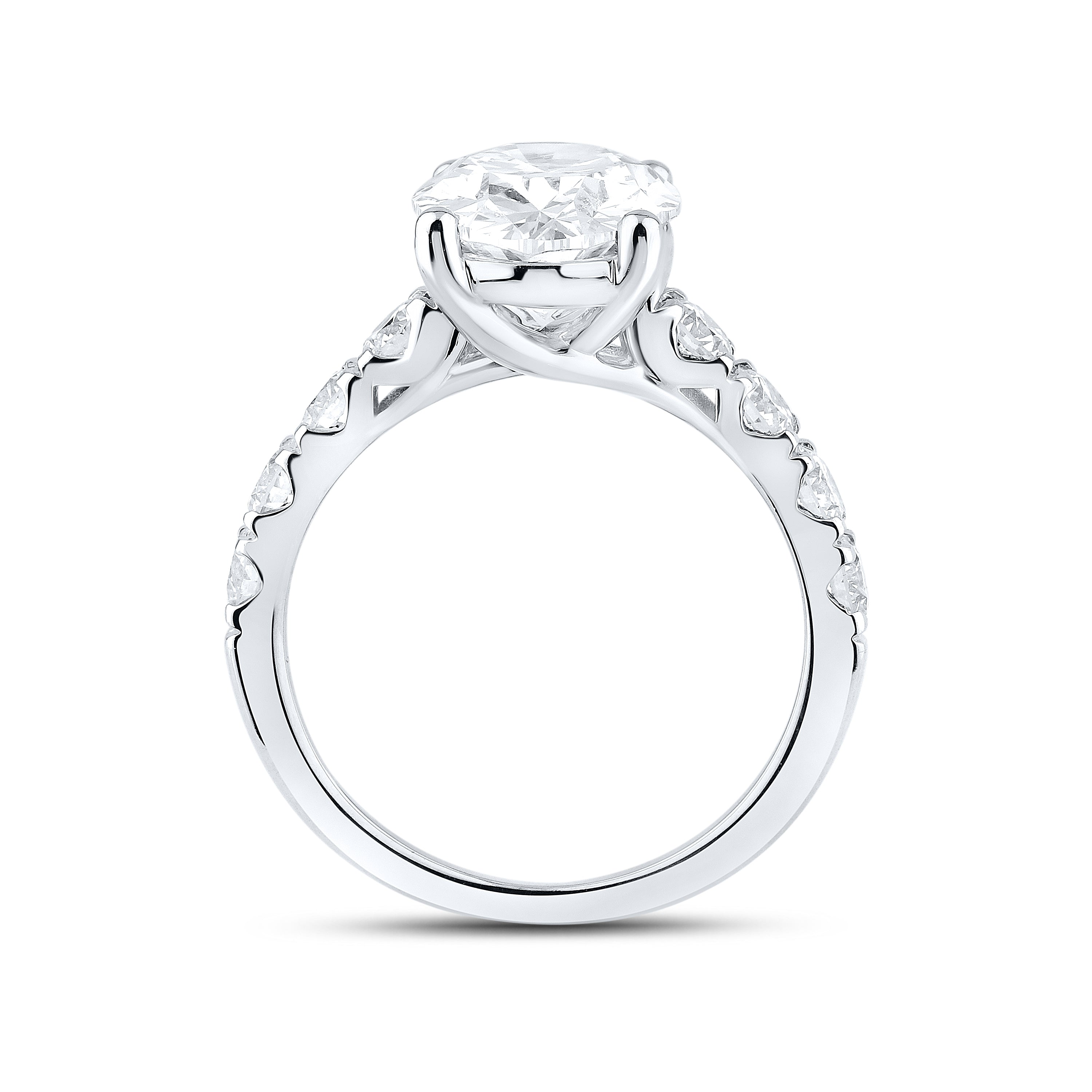 14kt White Gold 5.05 CTW Lab Diamond Oval Shape Solitaire Ring
