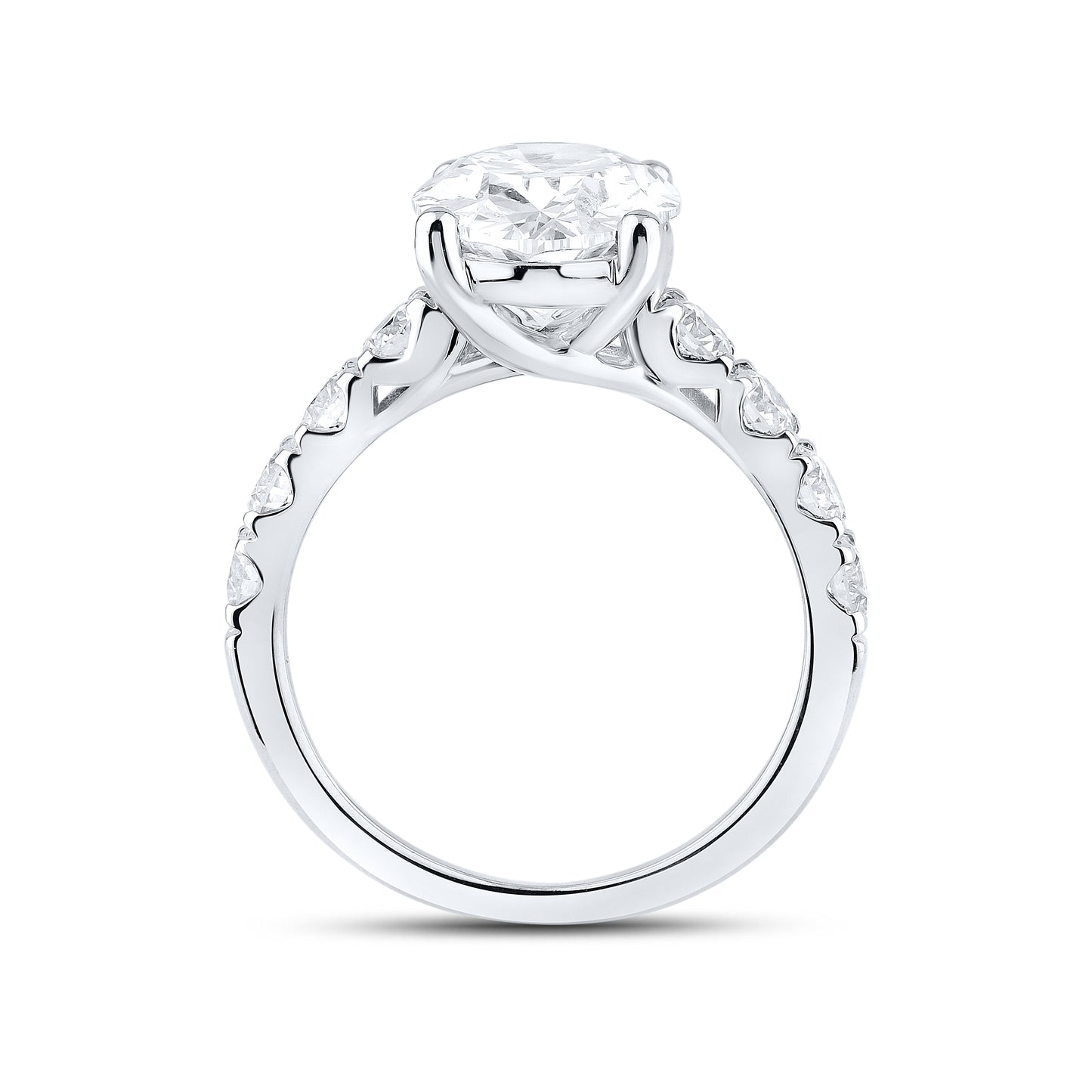 14kt White Gold 5.05 CTW Lab Diamond Oval Shape Solitaire Ring