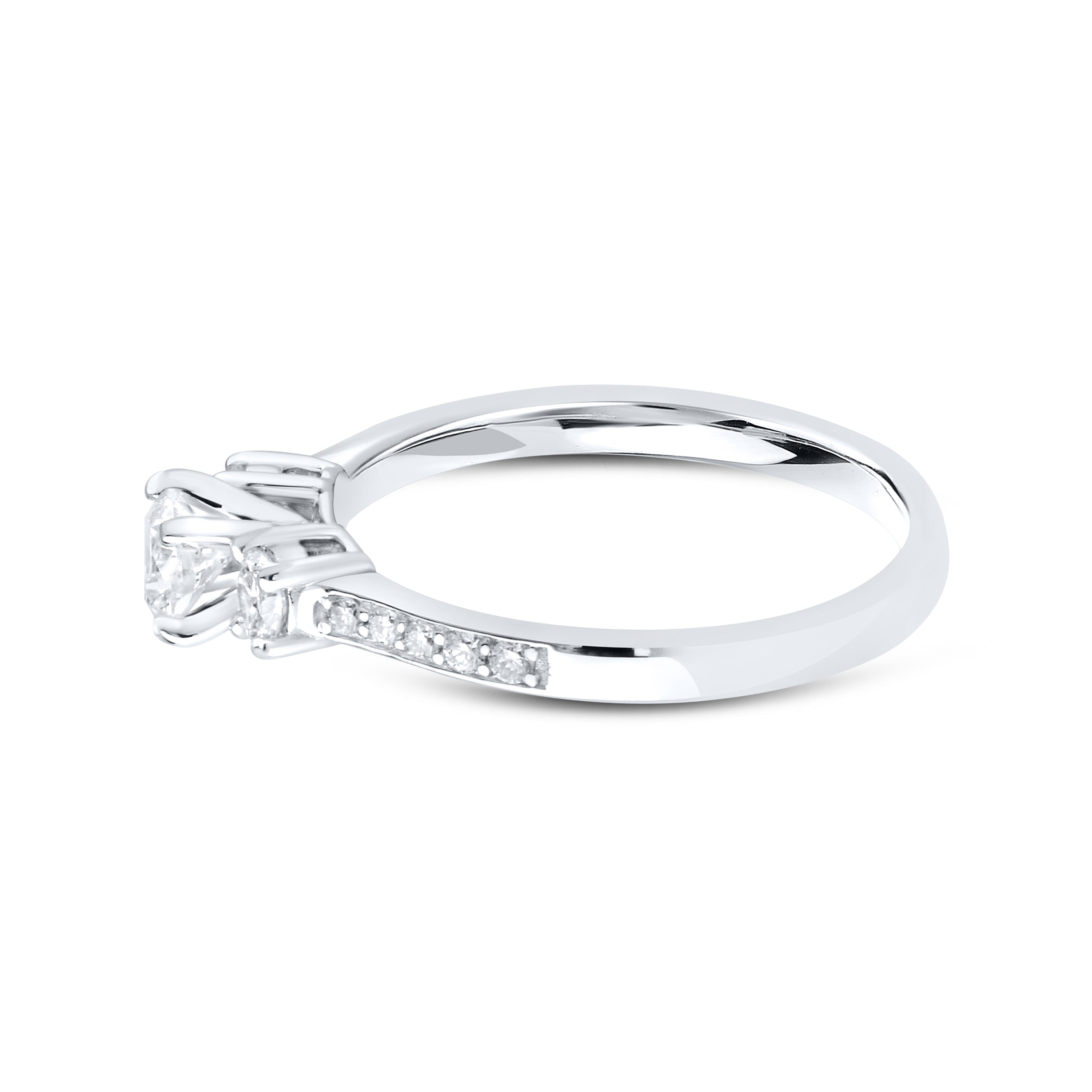 14kt White Gold 0.49 CTW Lab Diamond Three Stone Engagement Ring