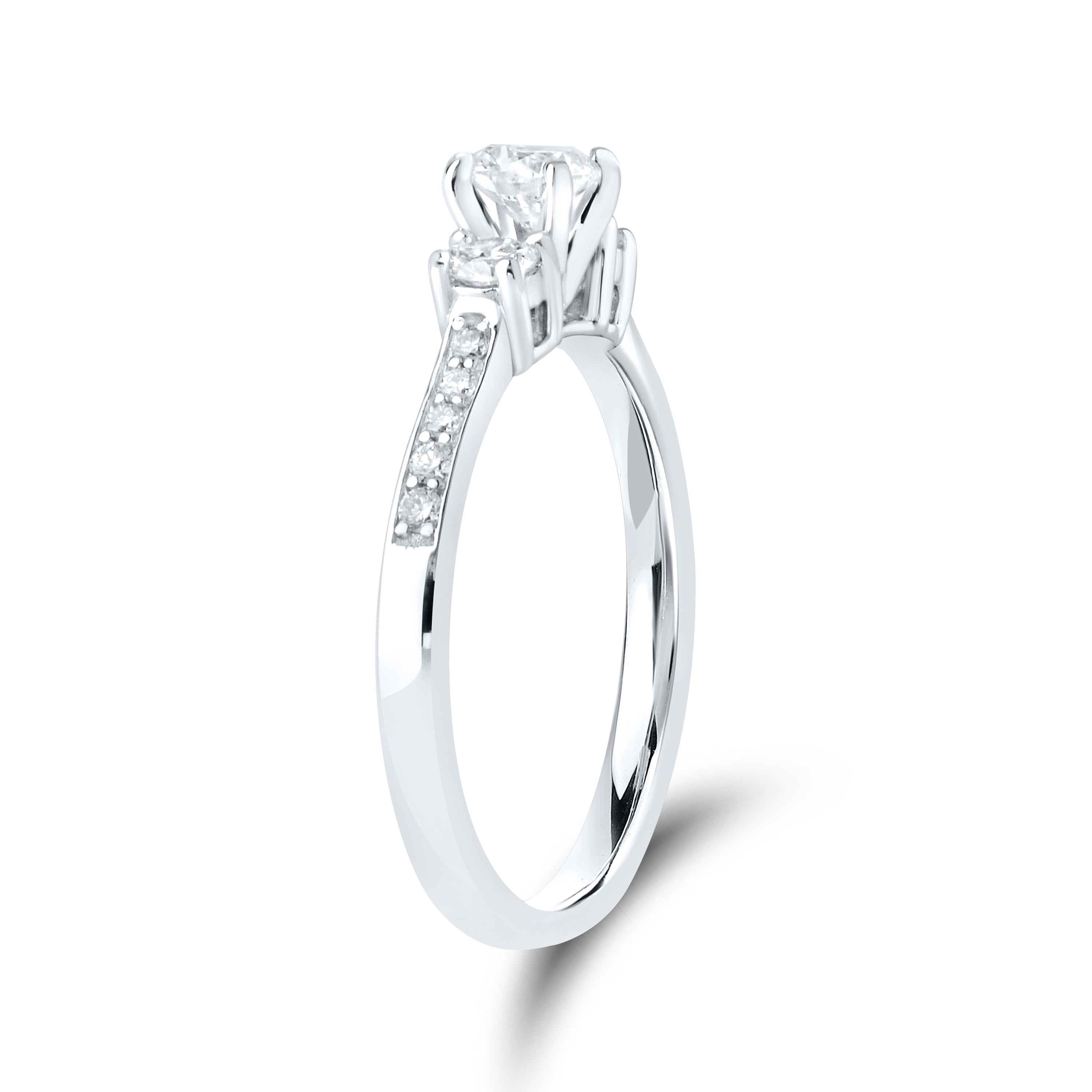 14kt White Gold 0.49 CTW Lab Diamond Three Stone Engagement Ring