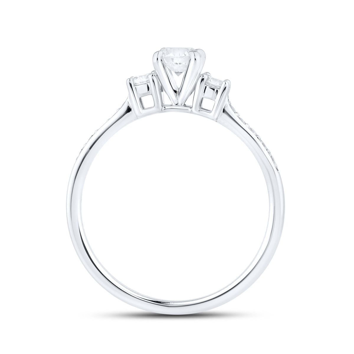 14kt White Gold 0.49 CTW Lab Diamond Three Stone Engagement Ring