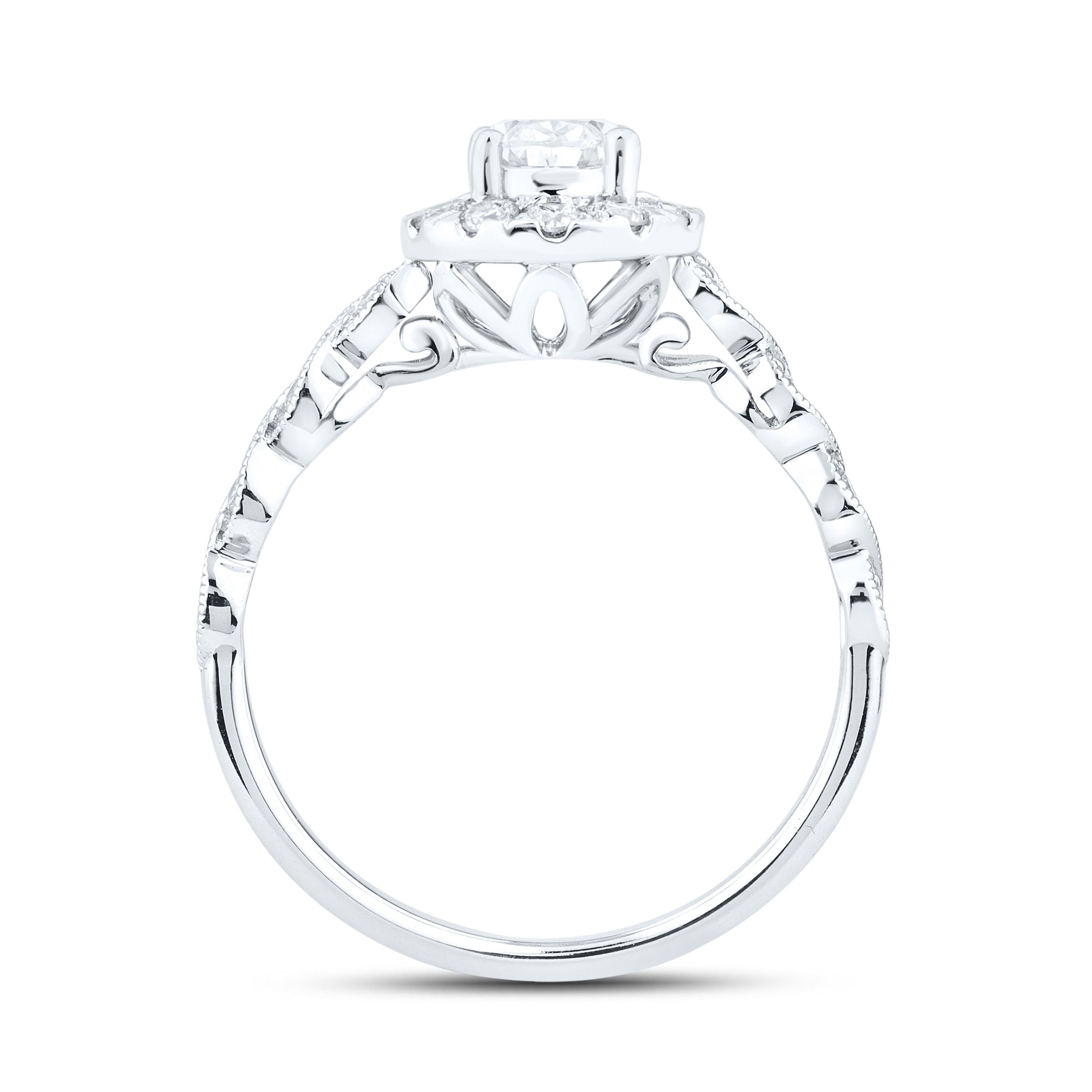 14kt White Gold 0.80 CTW Lab Diamond Engagement Ring