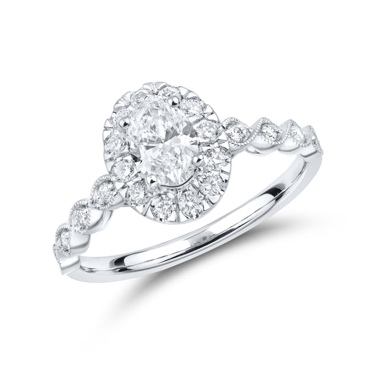 14kt White Gold 0.80 CTW Lab Diamond Engagement Ring