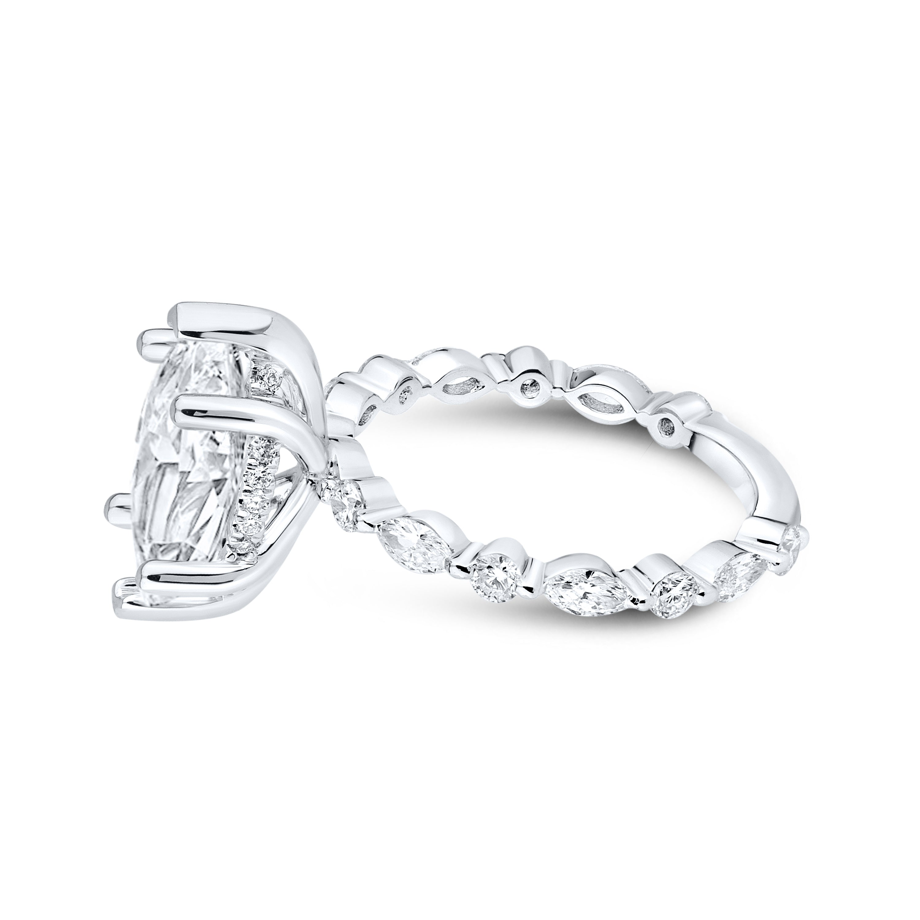 14kt White Gold 3.72 CTW Lab Diamond Engagement Ring