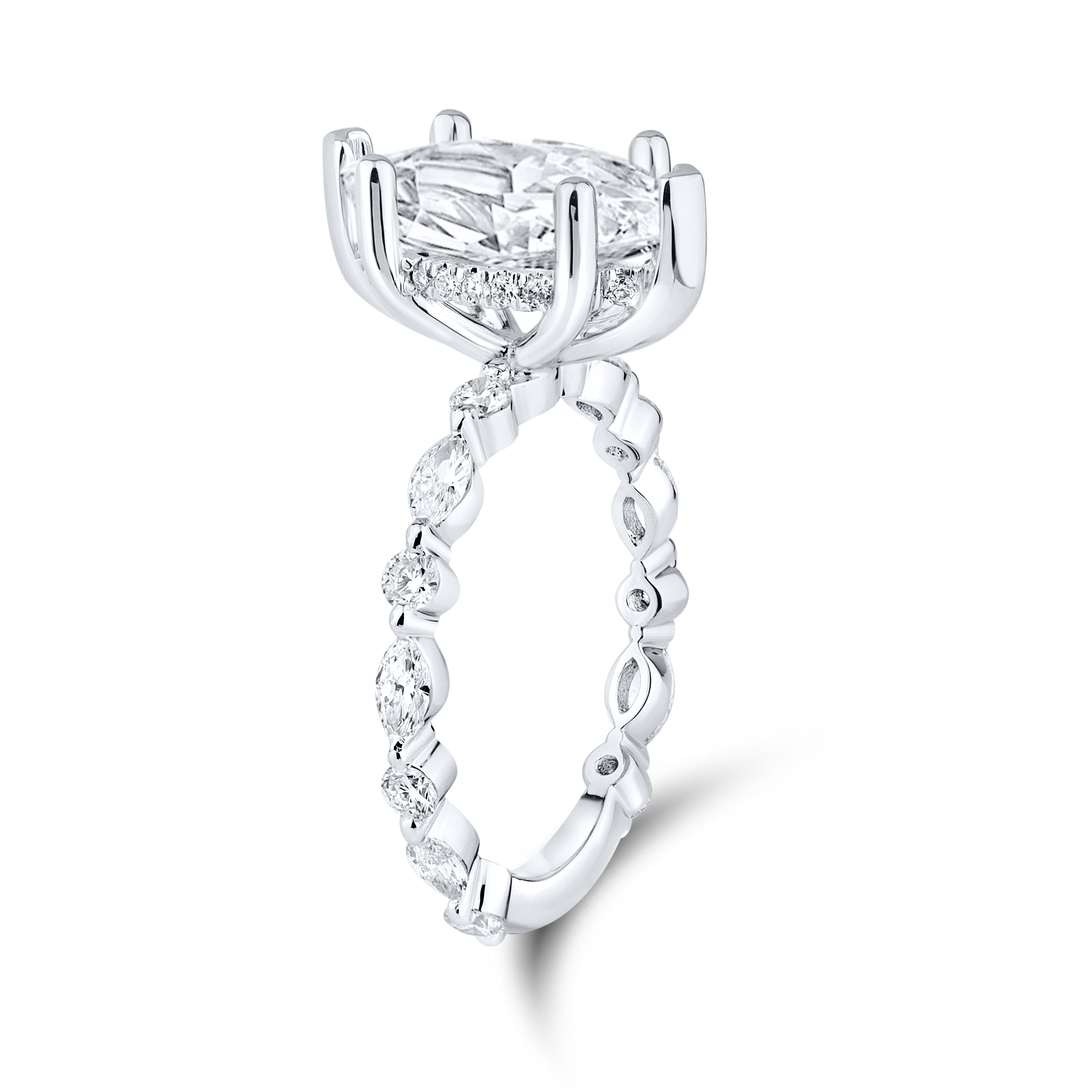 14kt White Gold 3.72 CTW Lab Diamond Engagement Ring