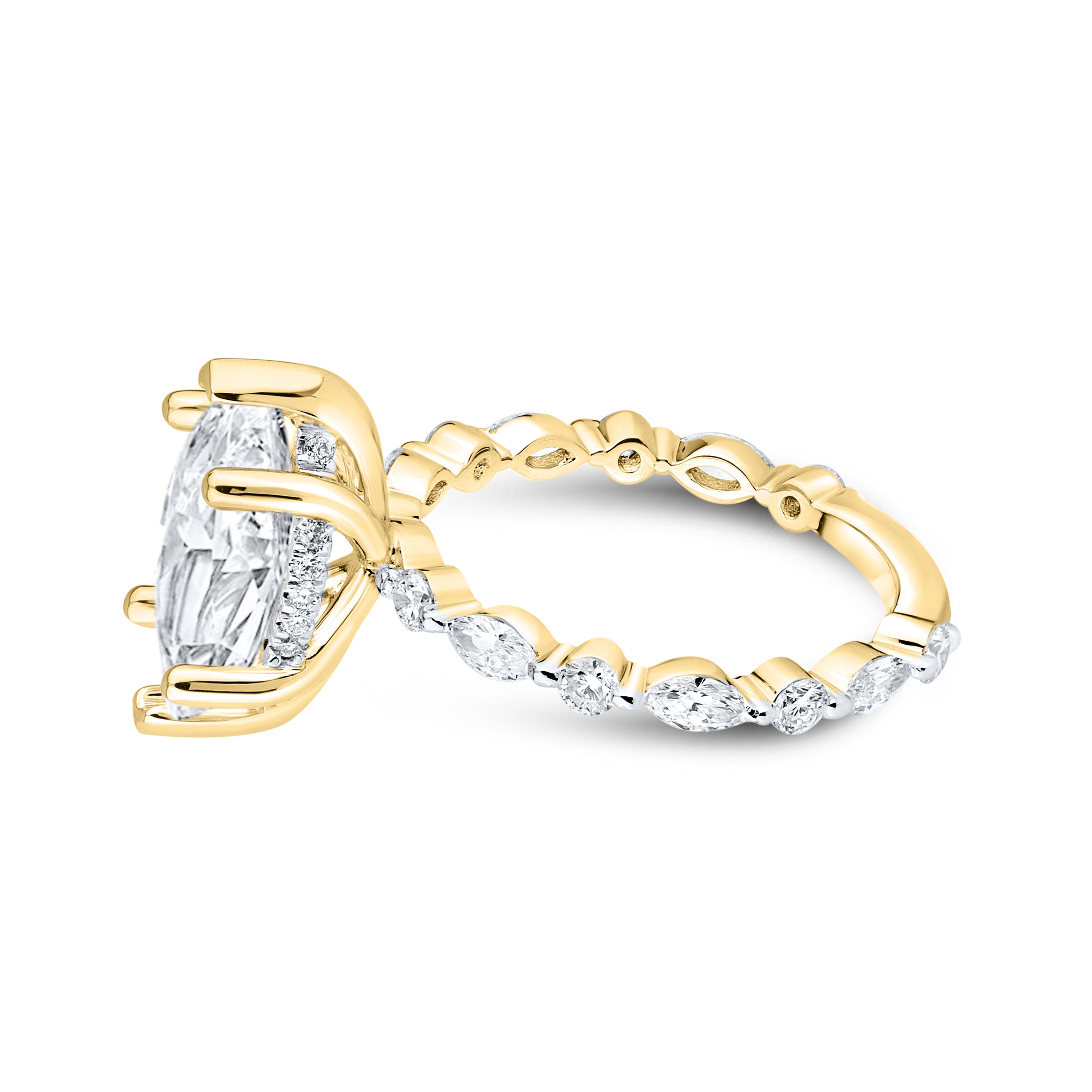 14kt Yellow Gold 3.72 CTW Lab Diamond Engagement Ring