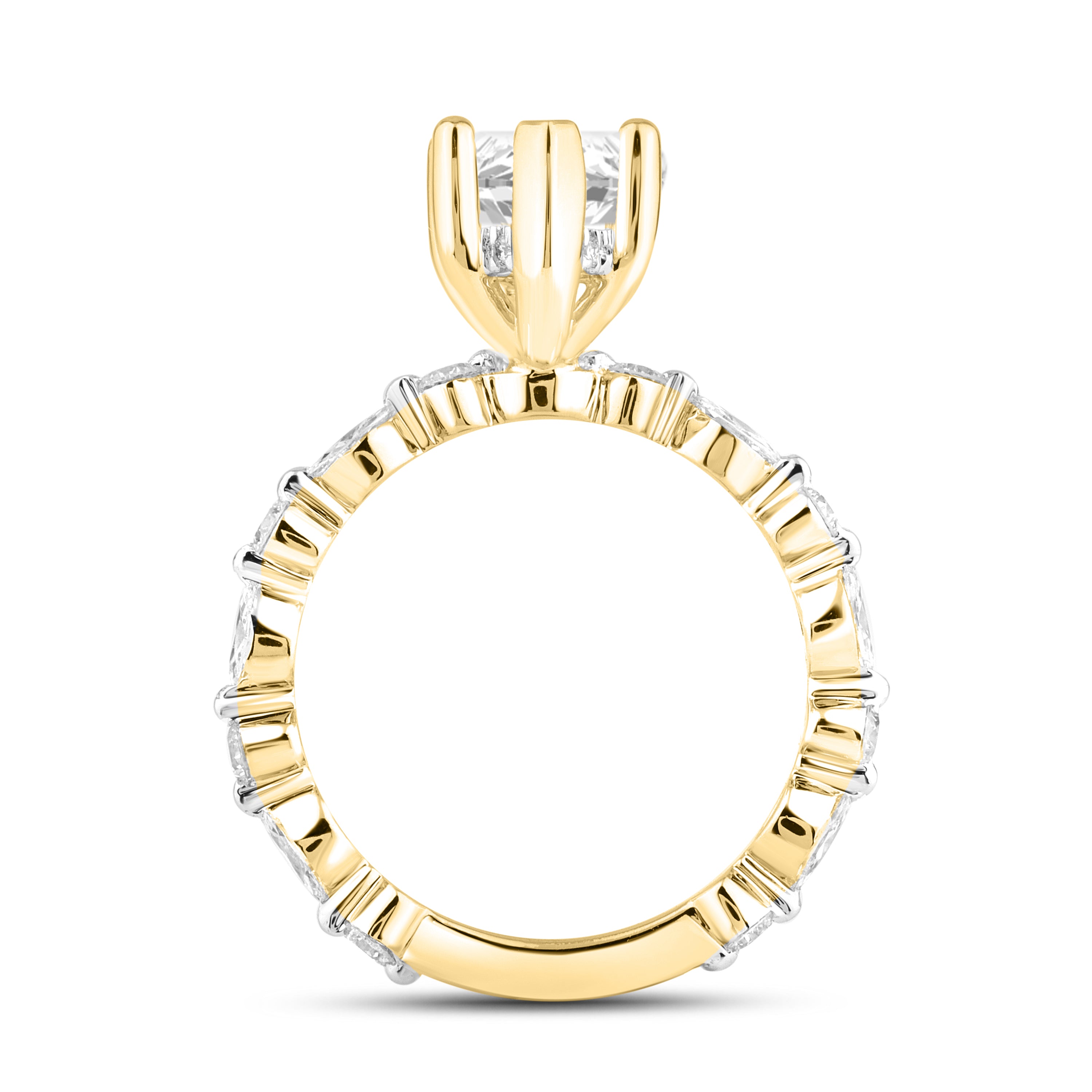 14kt Yellow Gold 3.72 CTW Lab Diamond Engagement Ring