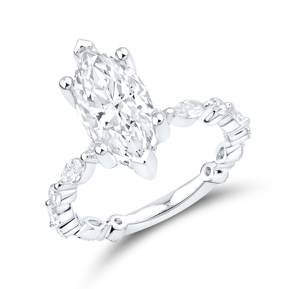 14kt White Gold 3.72 CTW Lab Diamond Engagement Ring