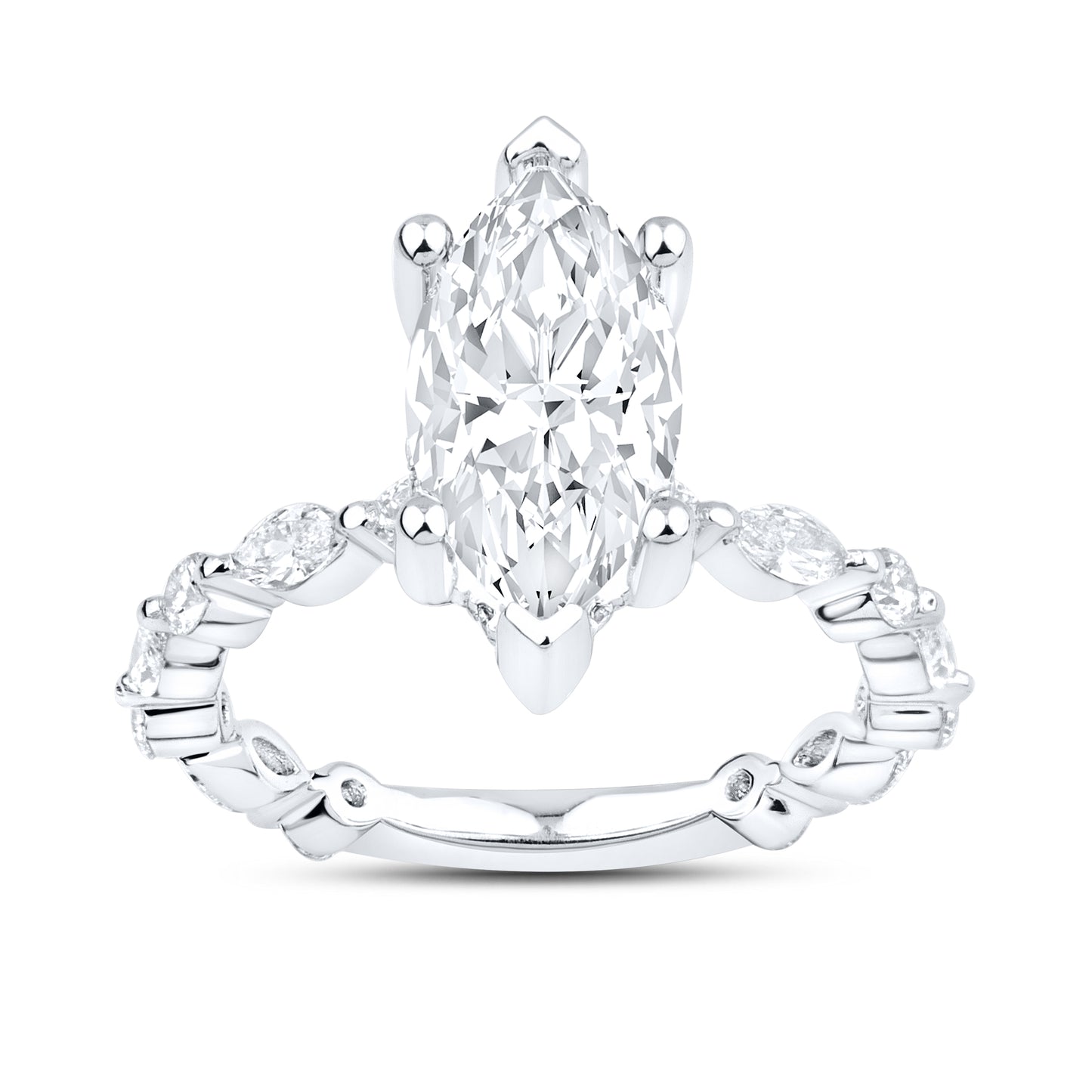 14kt White Gold 3.72 CTW Lab Diamond Engagement Ring