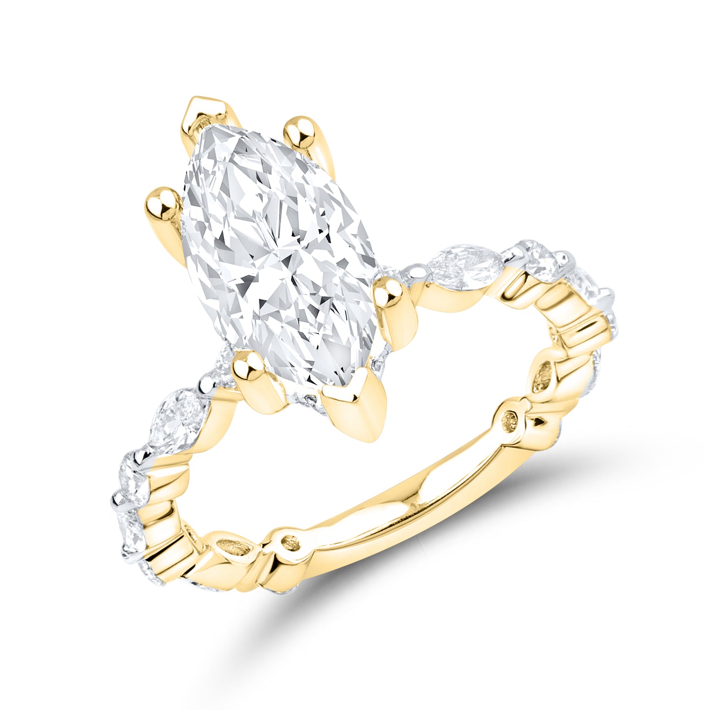 14kt Yellow Gold 3.72 CTW Lab Diamond Engagement Ring