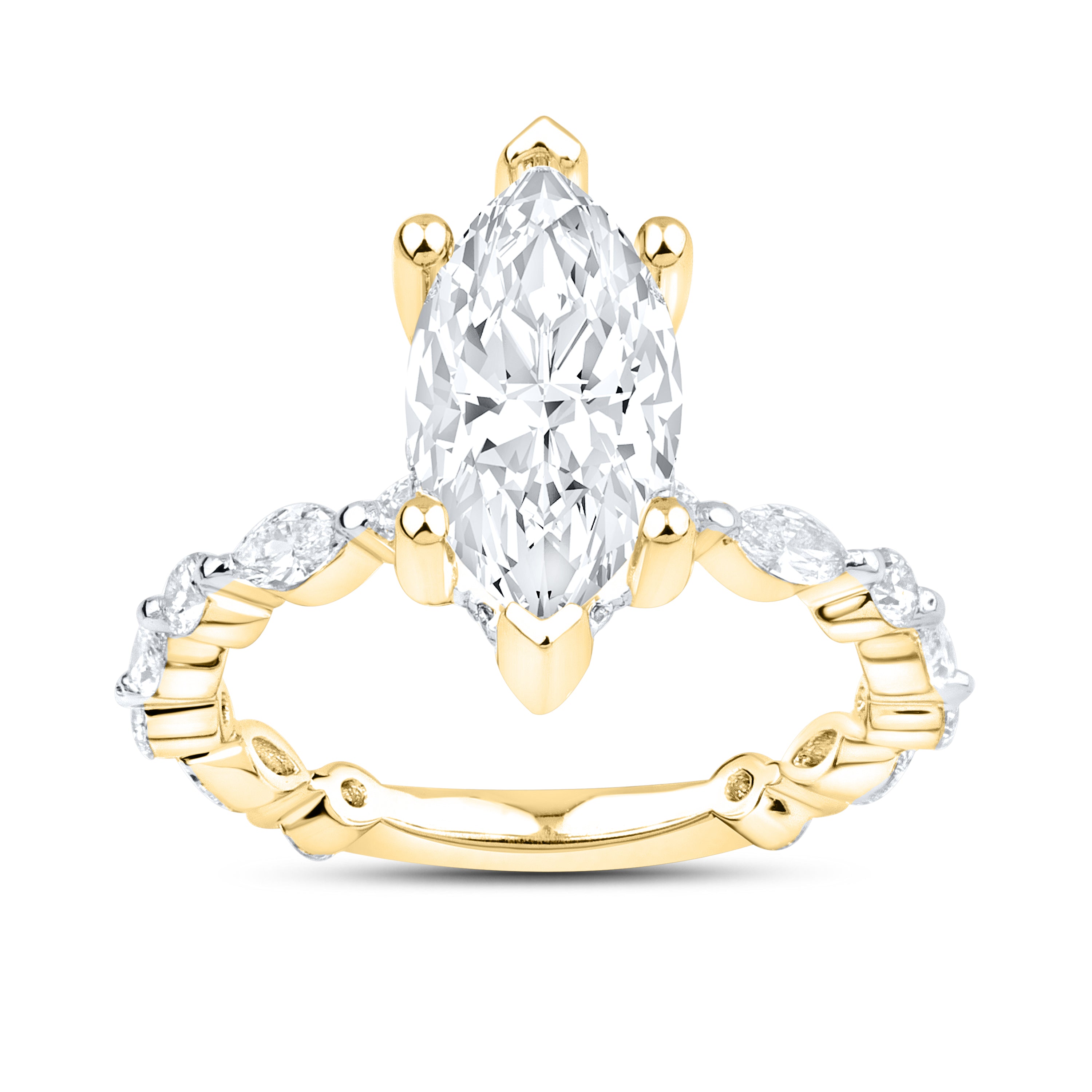 14kt Yellow Gold 3.72 CTW Lab Diamond Engagement Ring