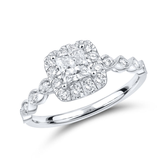 14kt White Gold 0.60 CTW Lab Diamond Engagement Ring