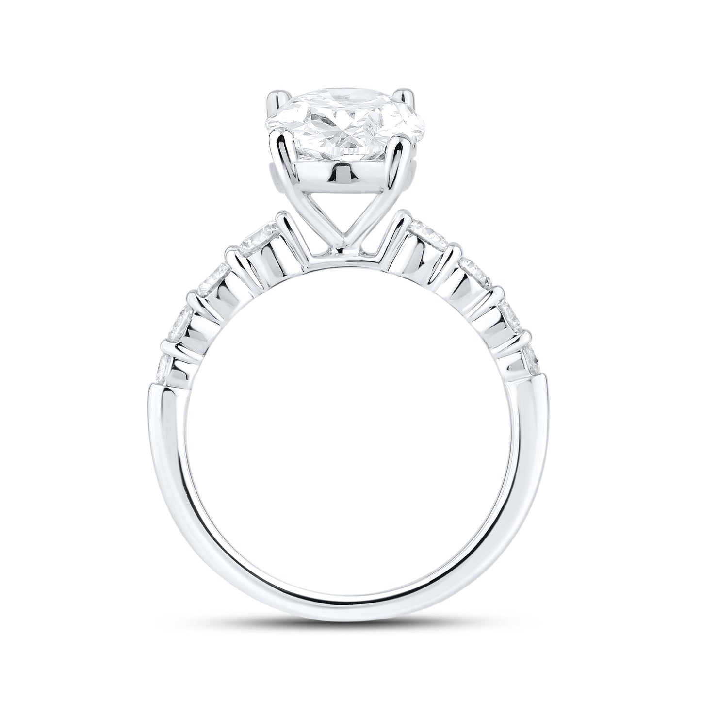 14kt White Gold 3.76 CTW Oval Shape Lab Diamond Ring