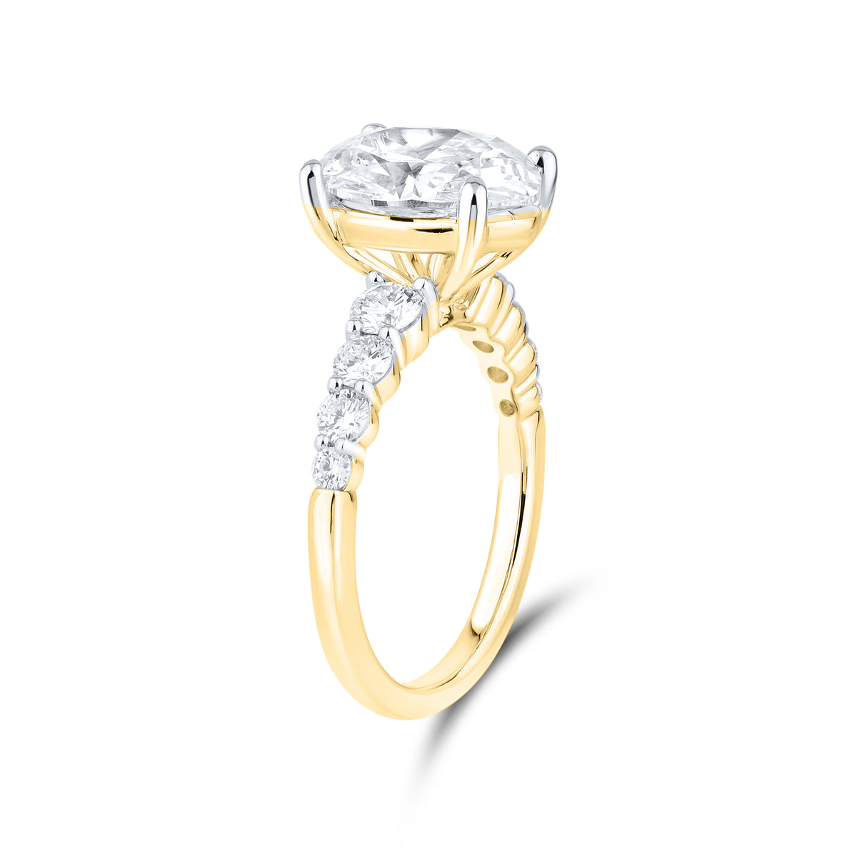 14kt Yellow Gold 3.76 CTW Oval Shape Lab Diamond Ring