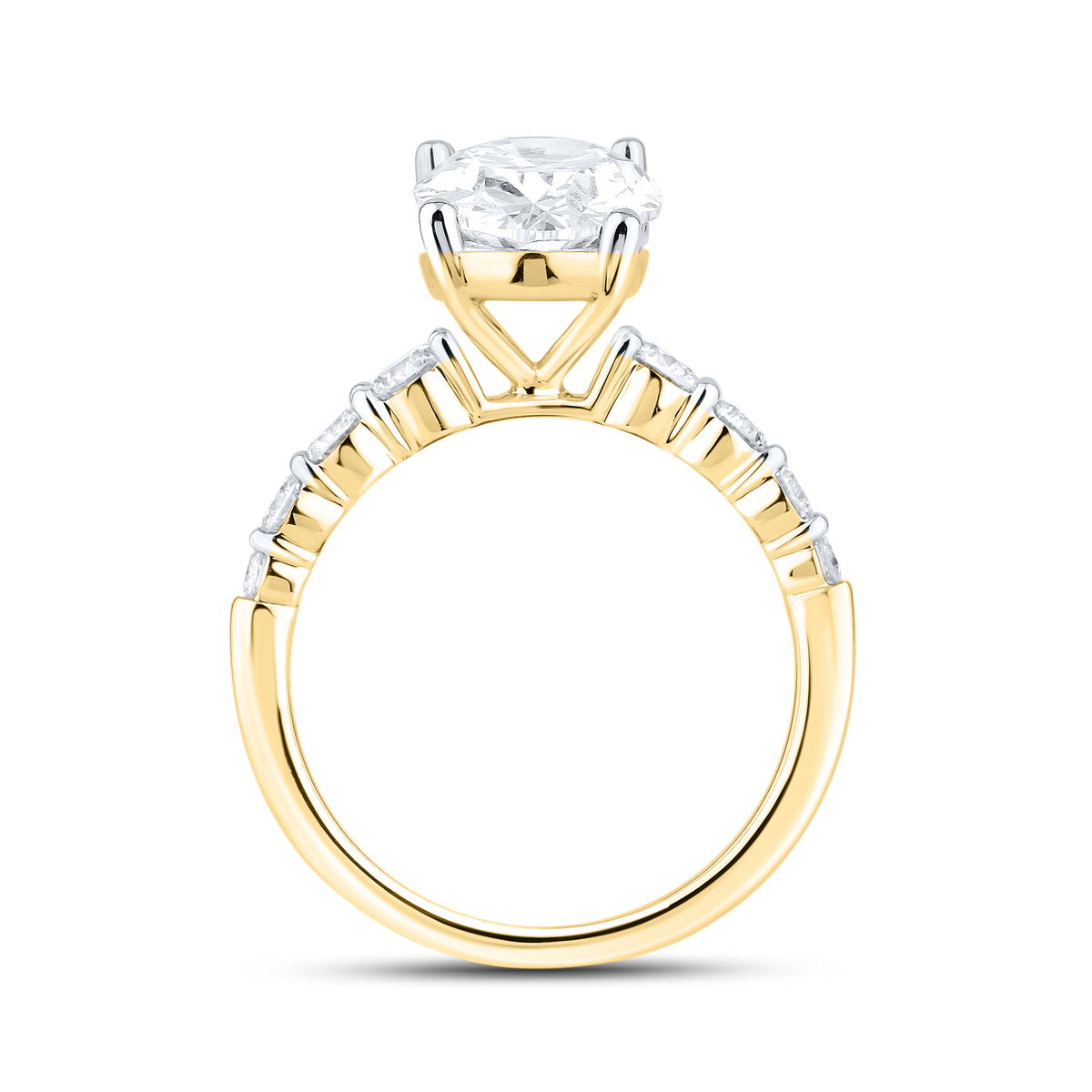 14kt Yellow Gold 3.76 CTW Oval Shape Lab Diamond Ring