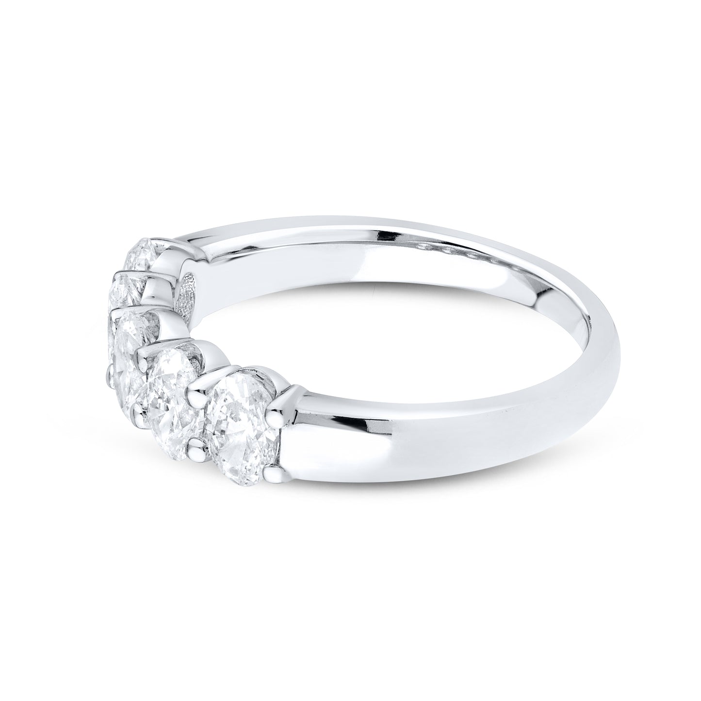 14kt White Gold 1.26 CTW Lab Diamond Oval Shape Ladies Band