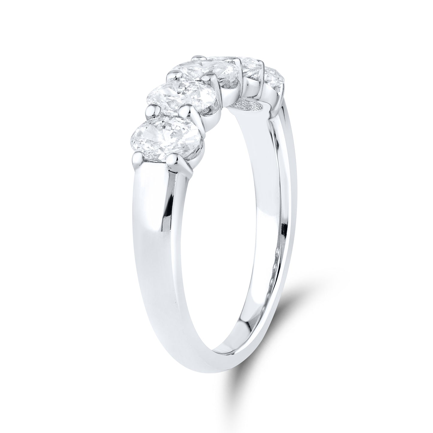 14kt White Gold 1.26 CTW Lab Diamond Oval Shape Ladies Band