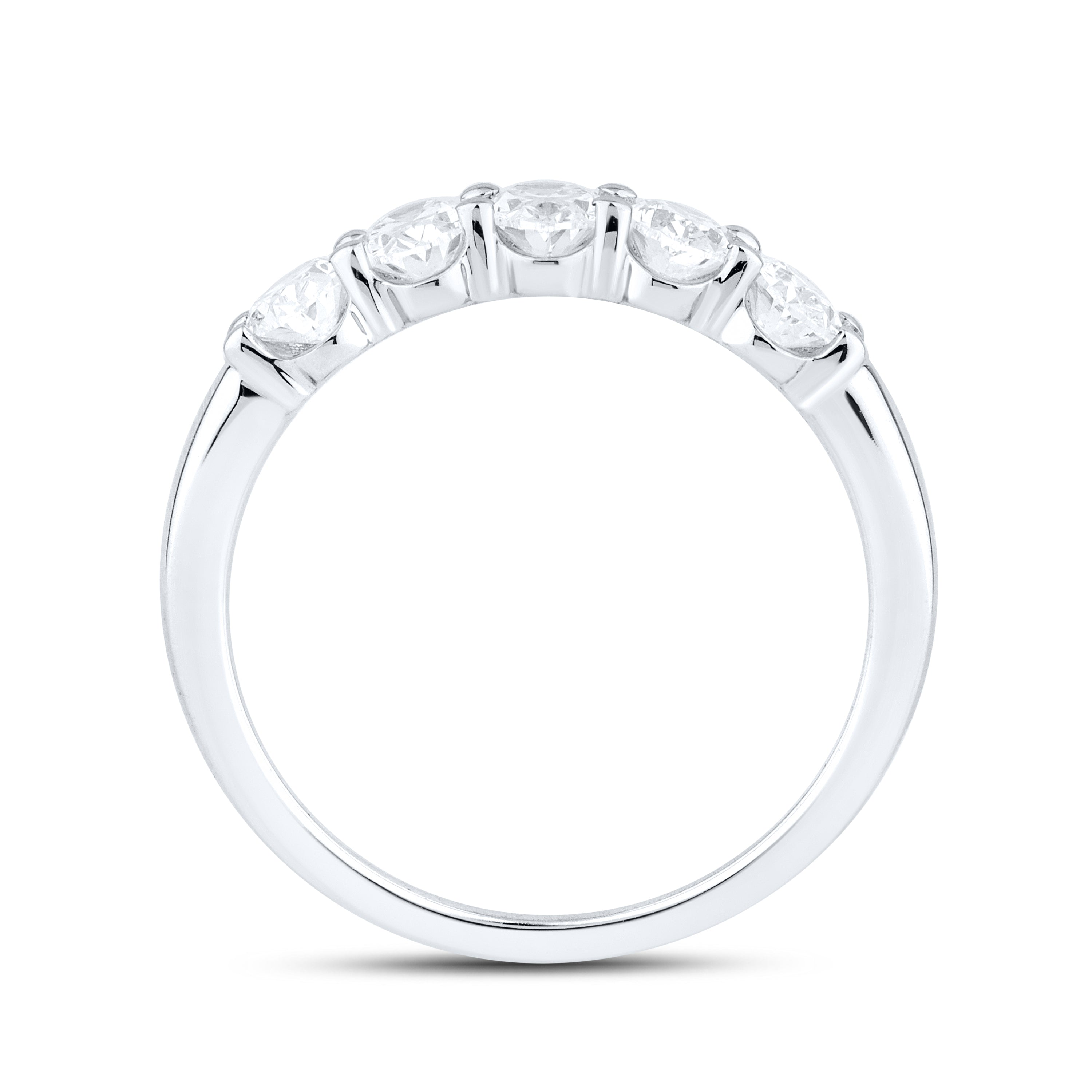 14kt White Gold 1.26 CTW Lab Diamond Oval Shape Ladies Band