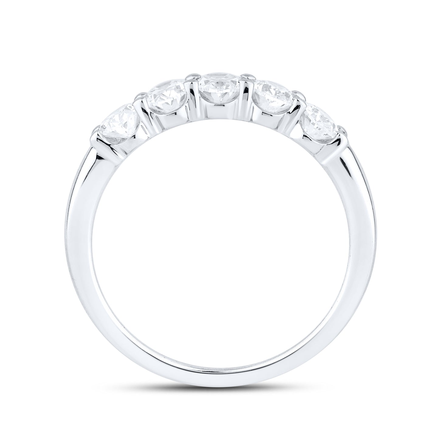 14kt White Gold 1.26 CTW Lab Diamond Oval Shape Ladies Band