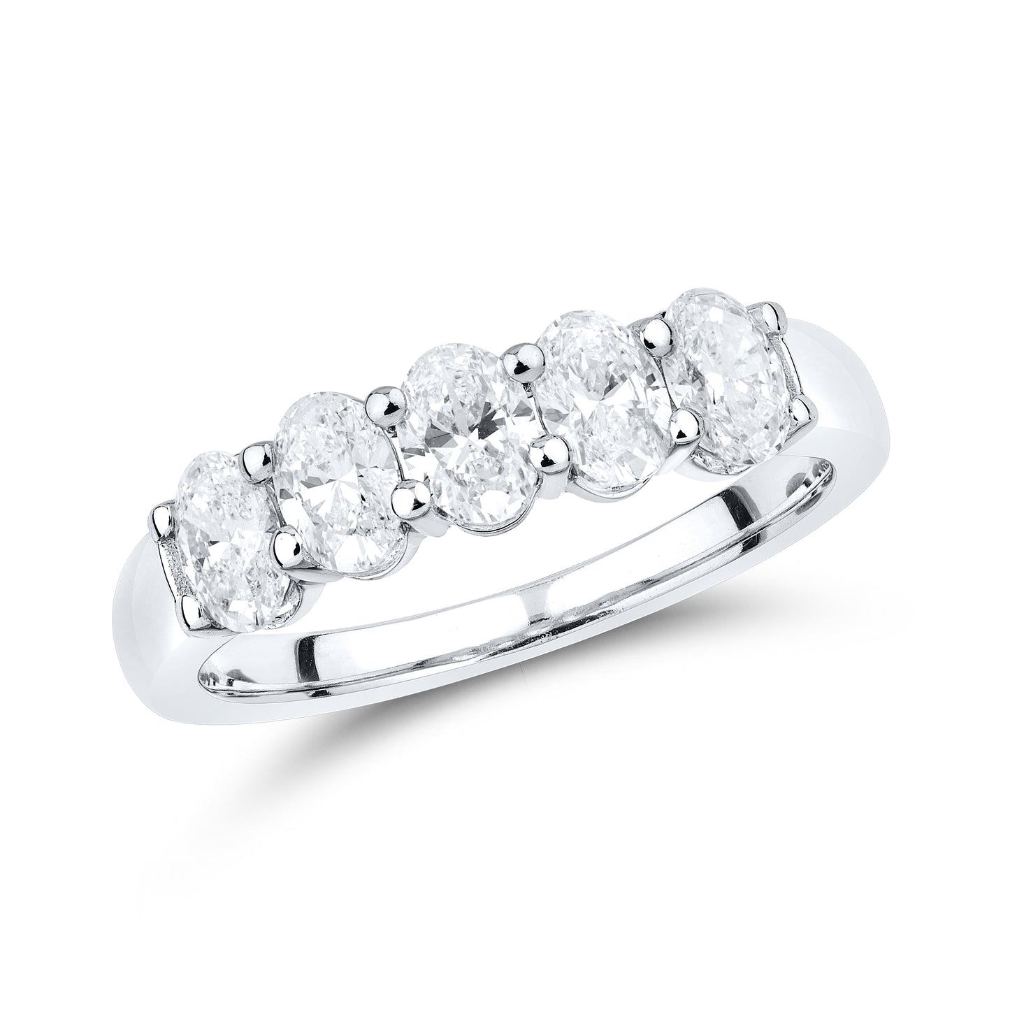 14kt White Gold 1.26 CTW Lab Diamond Oval Shape Ladies Band