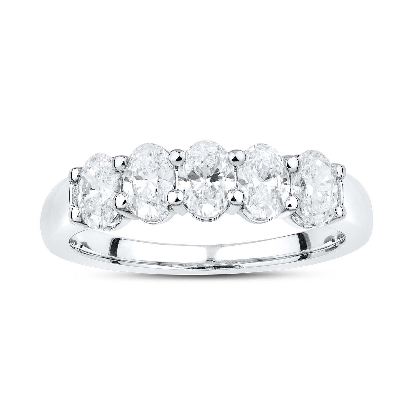 14kt White Gold 1.26 CTW Lab Diamond Oval Shape Ladies Band