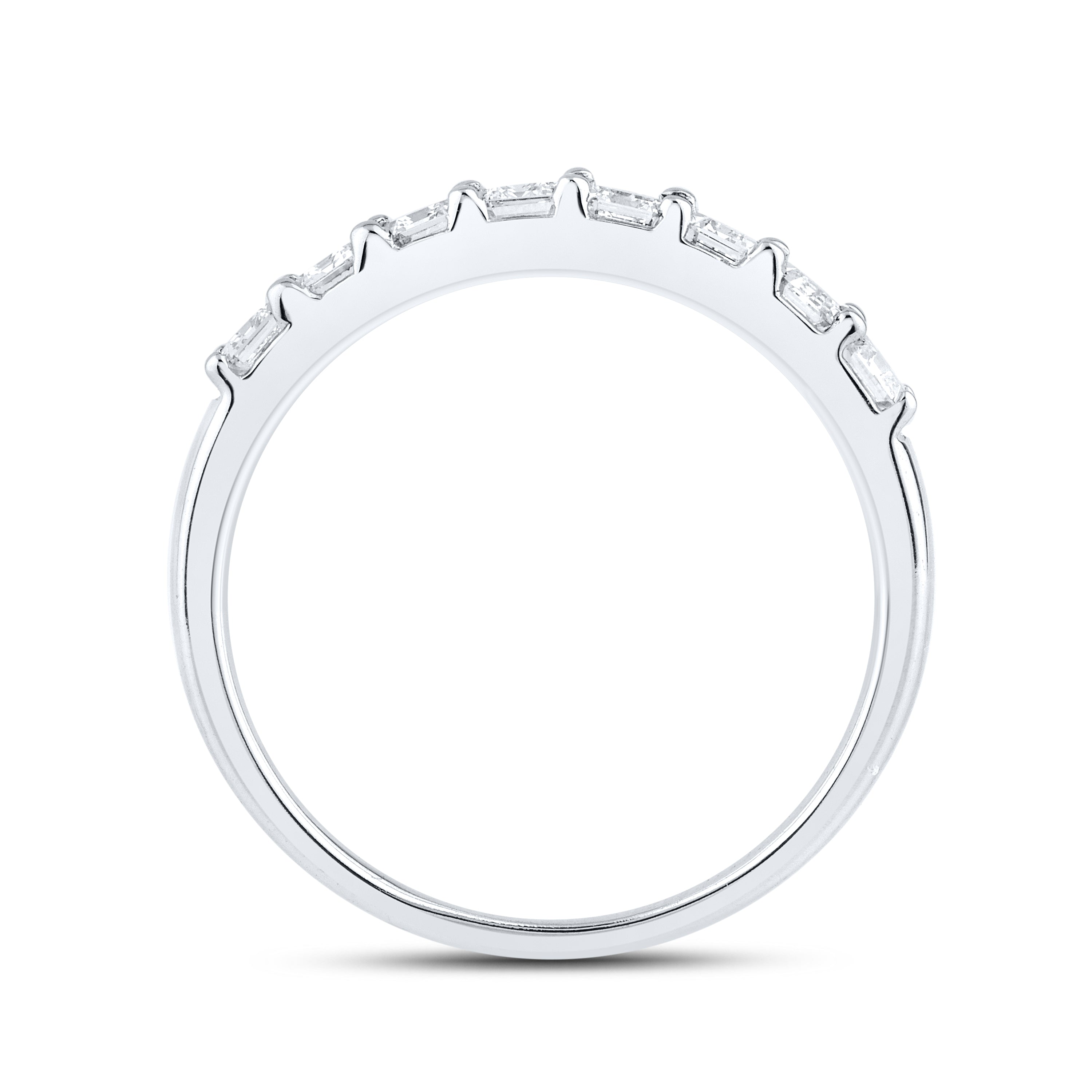 14kt White Gold 1.20 CTW Lab Diamond Emerald Shape Ladies Band