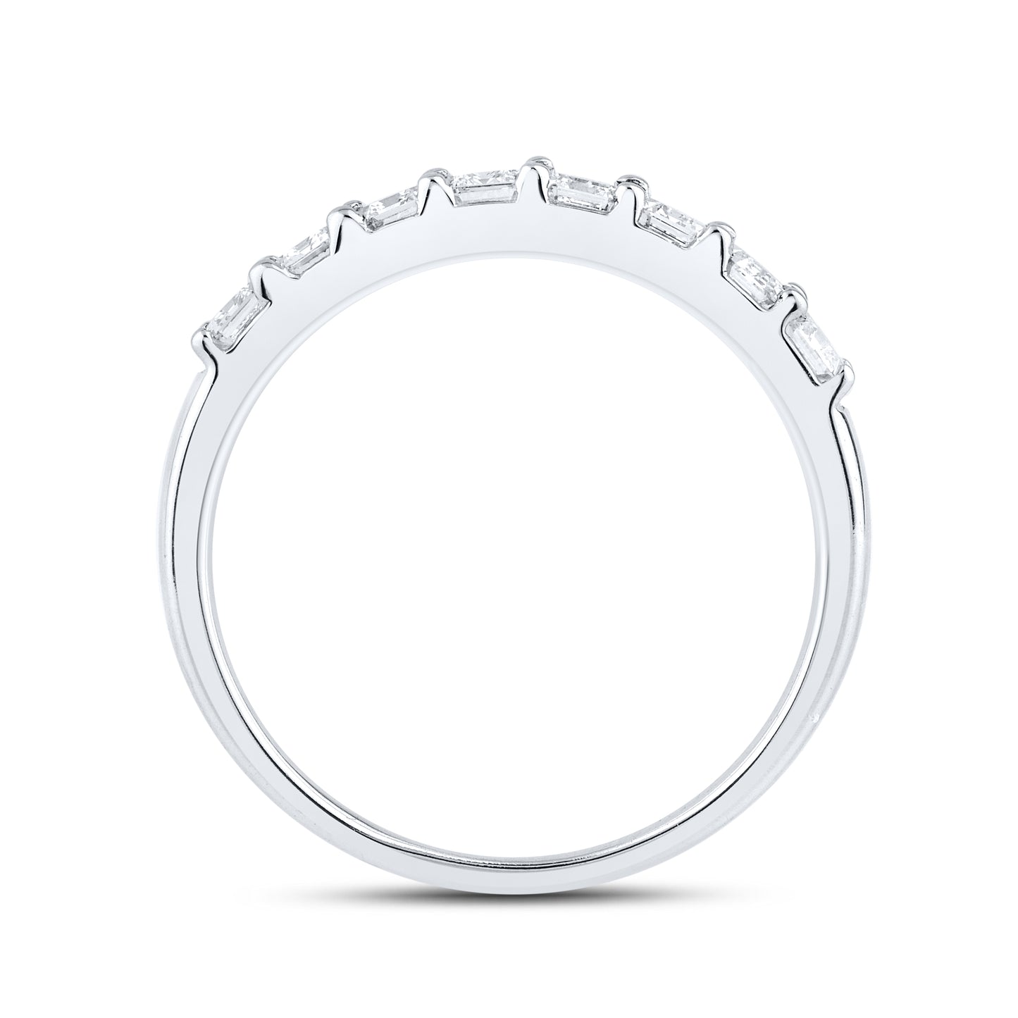 14kt White Gold 1.20 CTW Lab Diamond Emerald Shape Ladies Band