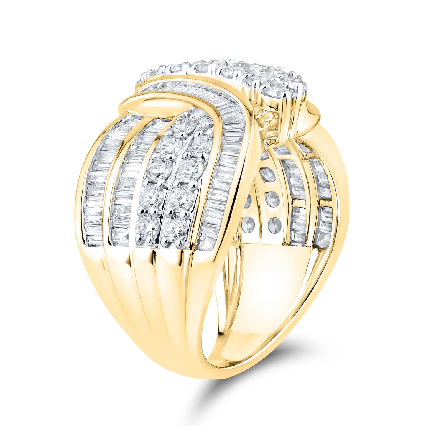 14KT YELLOW GOLD 2 CTW LAB DIAMOND LADIES RING