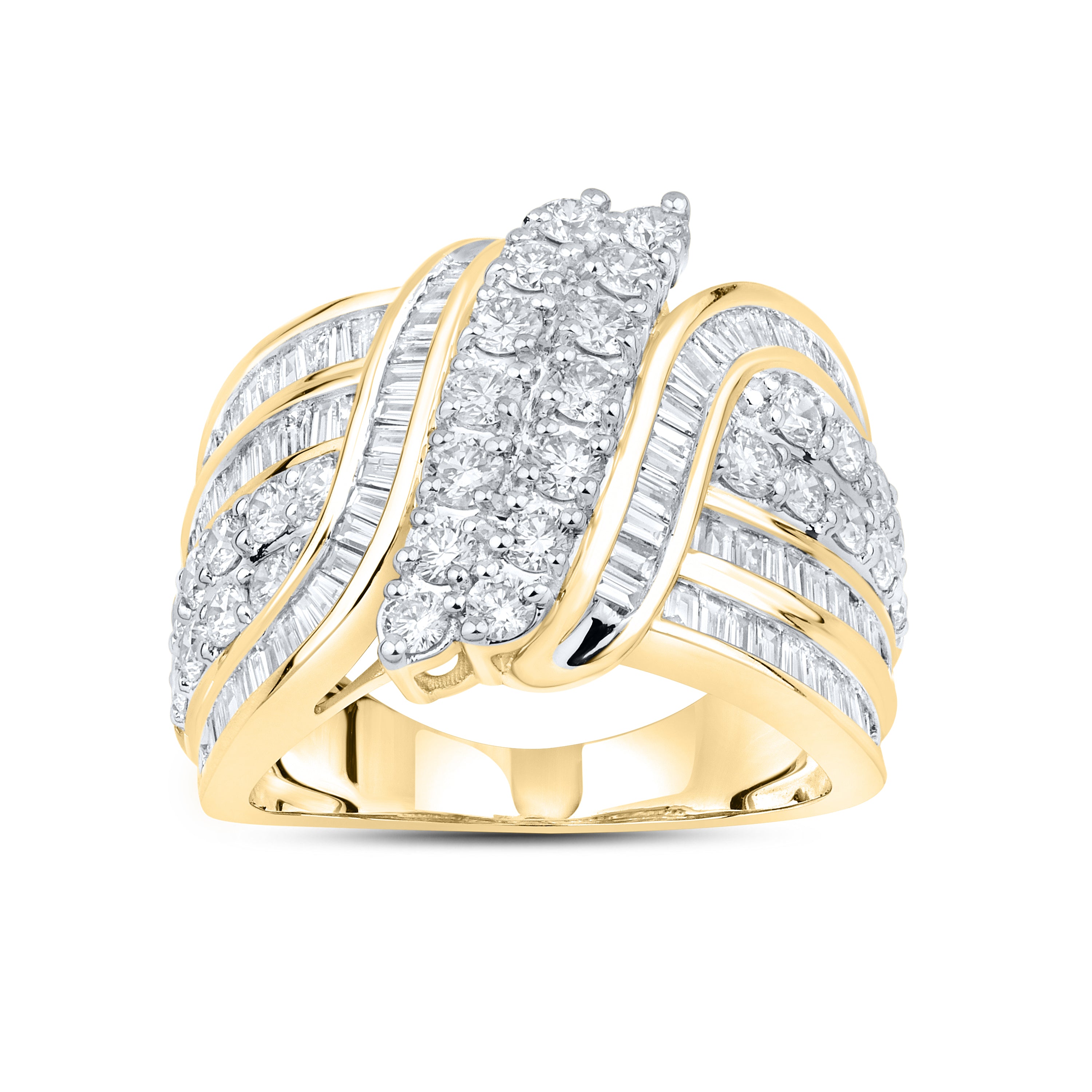 14KT YELLOW GOLD 2 CTW LAB DIAMOND LADIES RING